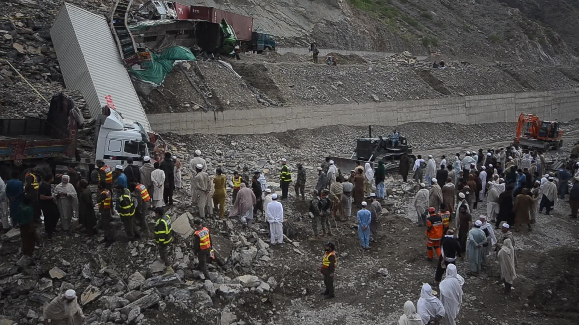 Massive landslide in Pakistan buries trucks near Afghan border, at least 4 killed 