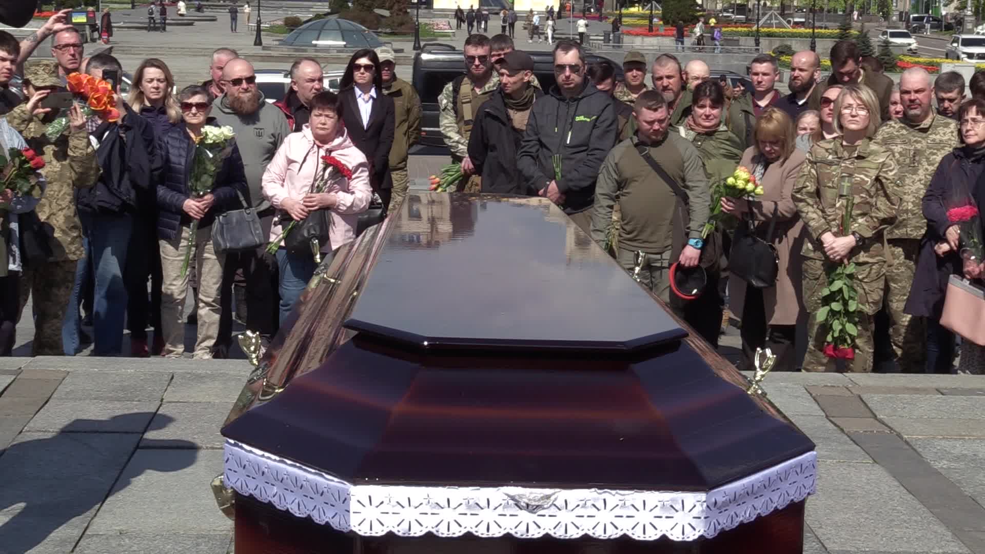 Farewell ceremony for Ukrainian serviceman Yurii Moroz in Kyiv, amid Russia's invasion of Ukraine