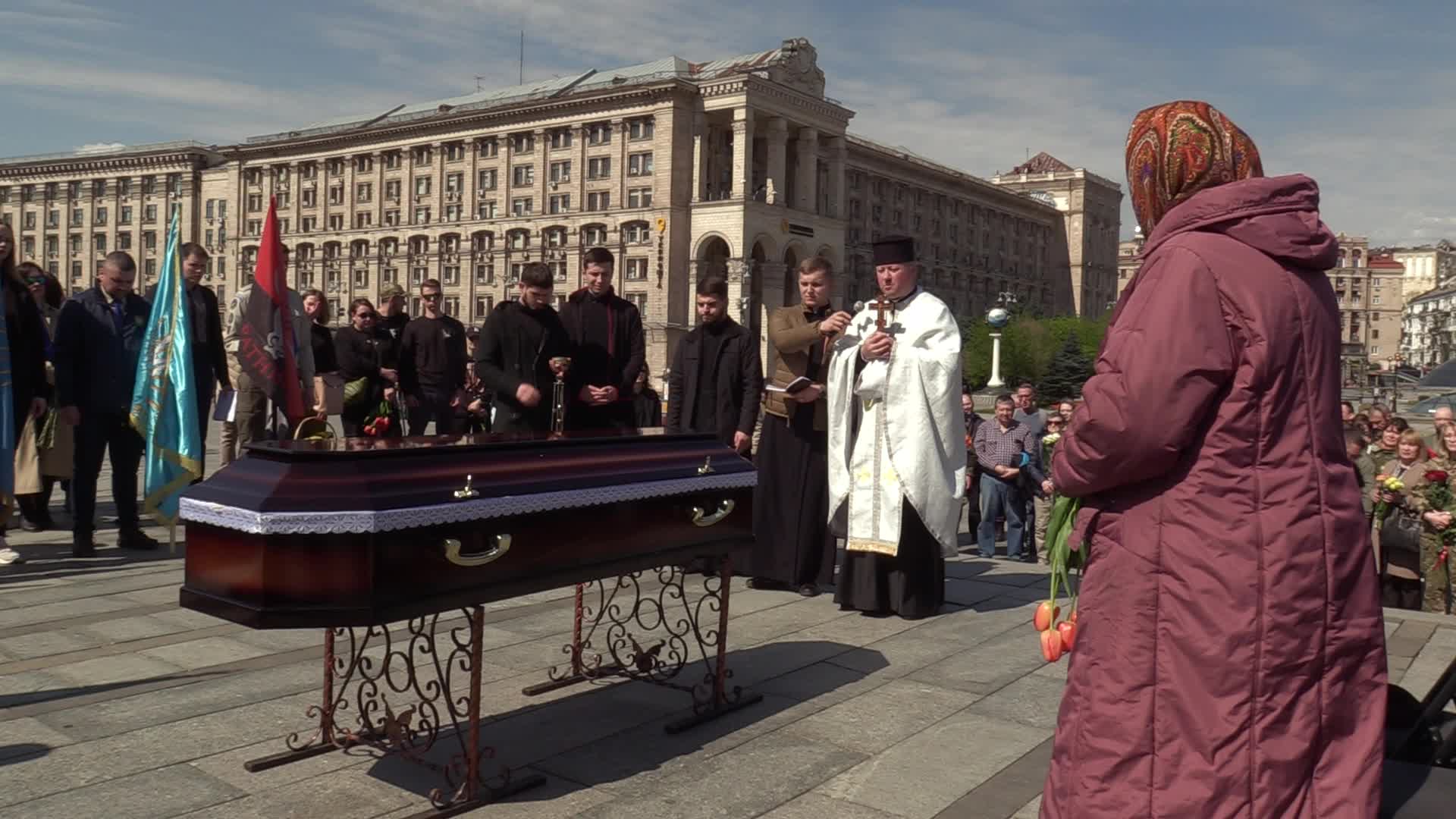 Farewell ceremony for Ukrainian serviceman Yurii Moroz in Kyiv, amid Russia's invasion of Ukraine