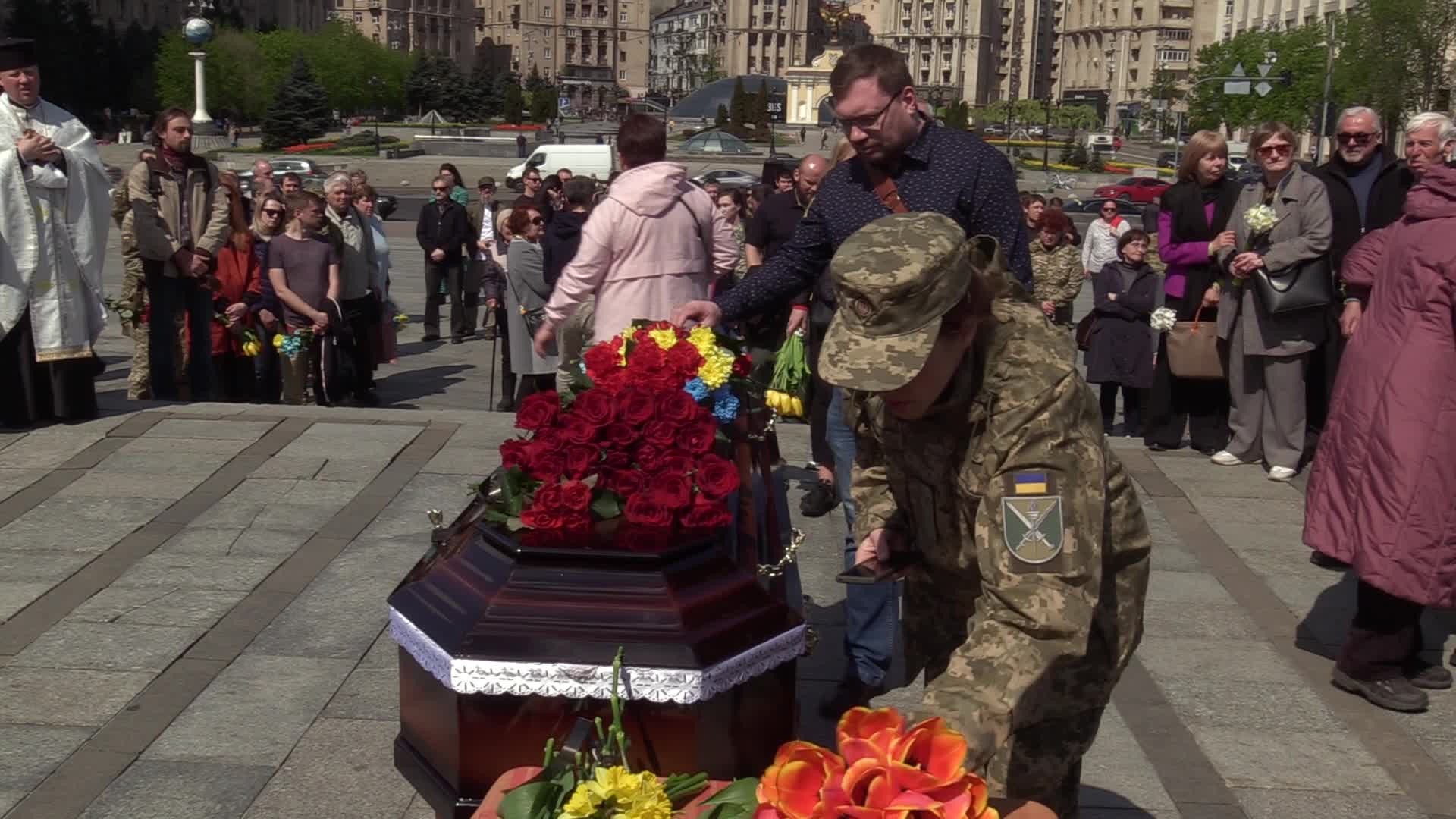 Farewell ceremony for Ukrainian serviceman Yurii Moroz in Kyiv, amid Russia's invasion of Ukraine