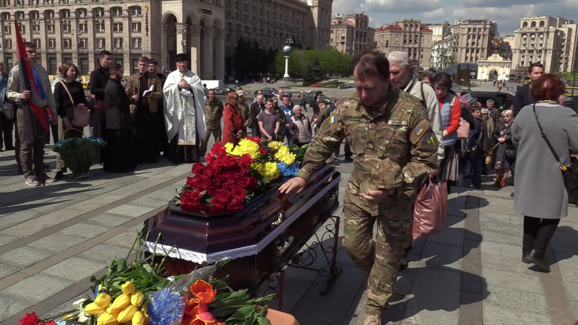 Farewell ceremony for Ukrainian serviceman Yurii Moroz in Kyiv, amid Russia's invasion of Ukraine