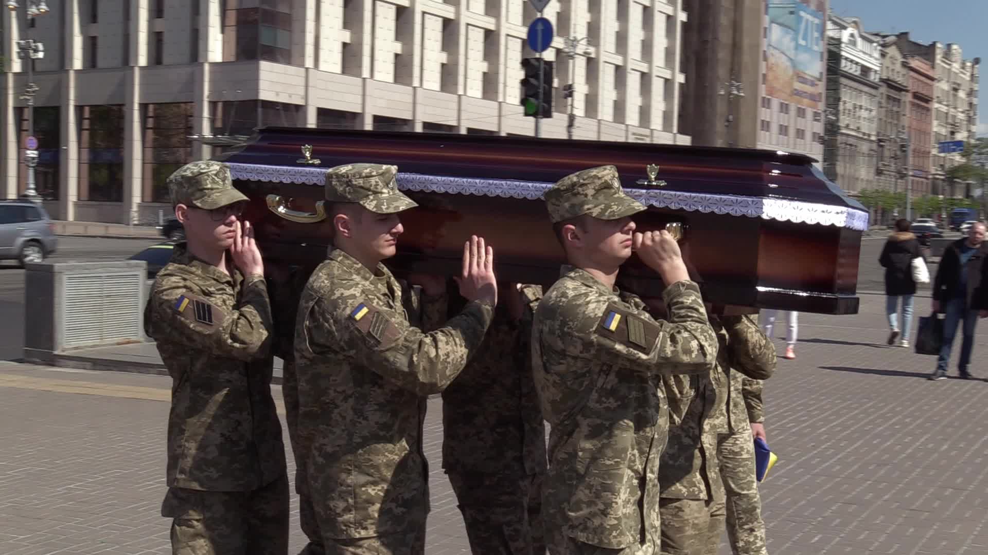 Farewell ceremony for Ukrainian serviceman Yurii Moroz in Kyiv, amid Russia's invasion of Ukraine
