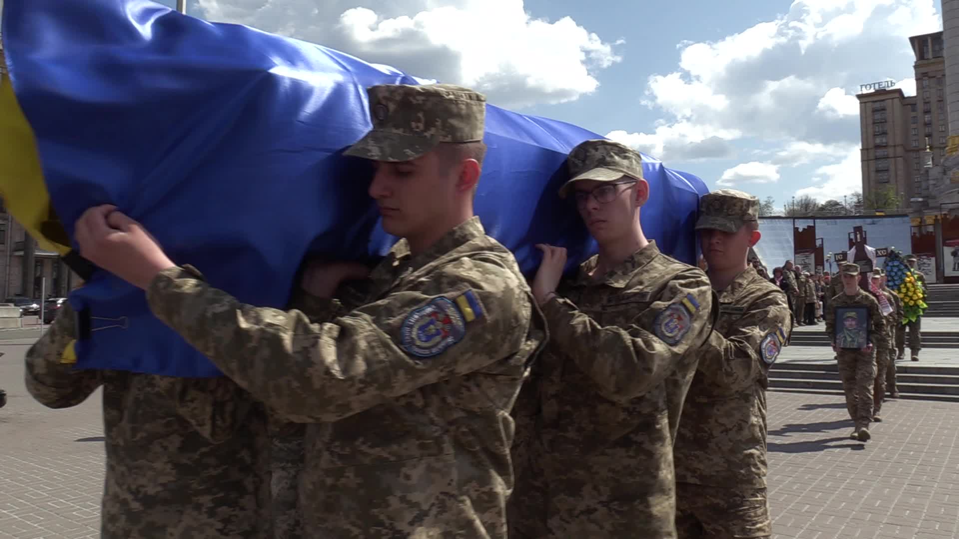Farewell ceremony for Ukrainian serviceman Yurii Moroz in Kyiv, amid Russia's invasion of Ukraine