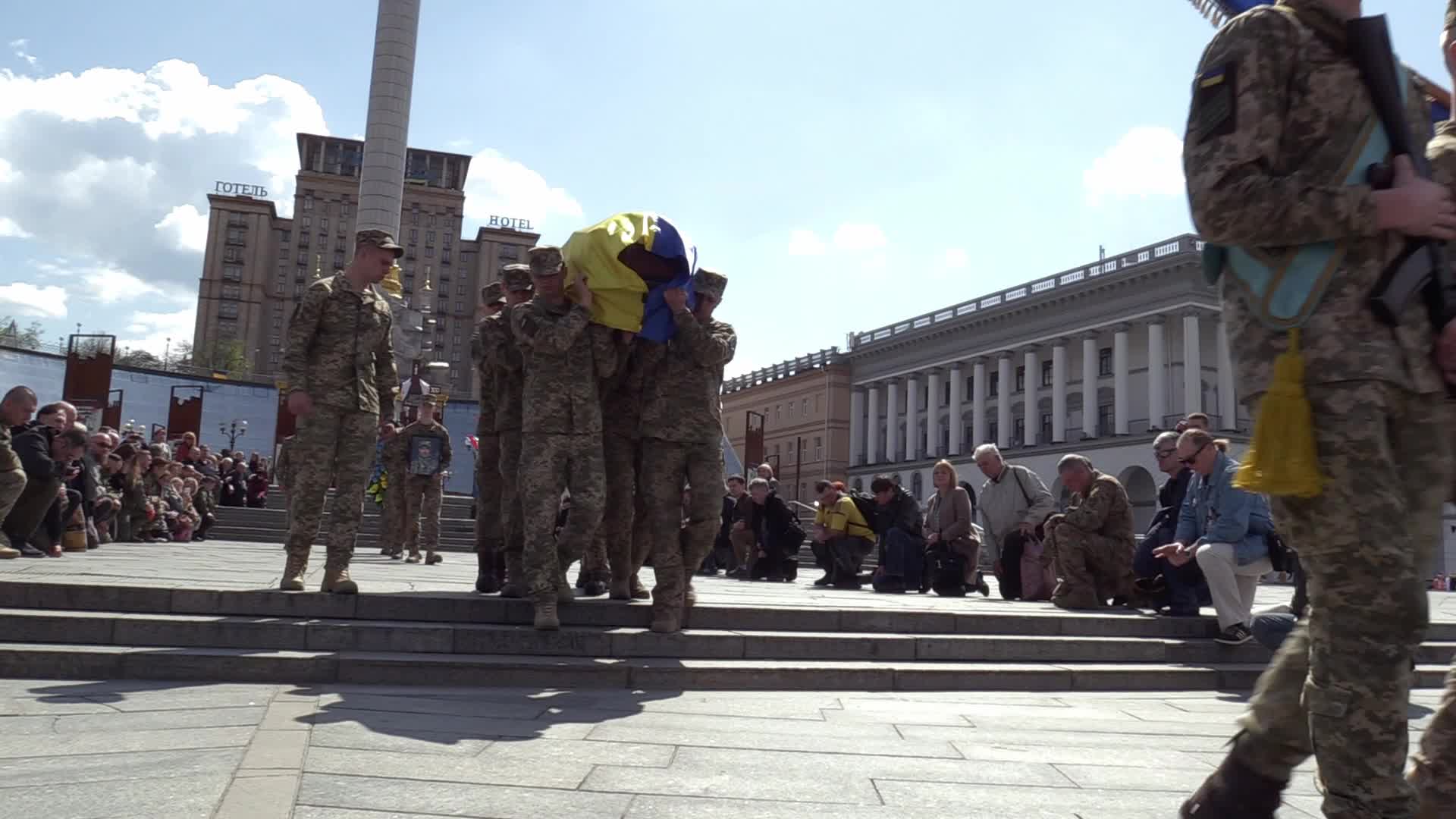 Farewell ceremony for Ukrainian serviceman Yurii Moroz in Kyiv, amid Russia's invasion of Ukraine