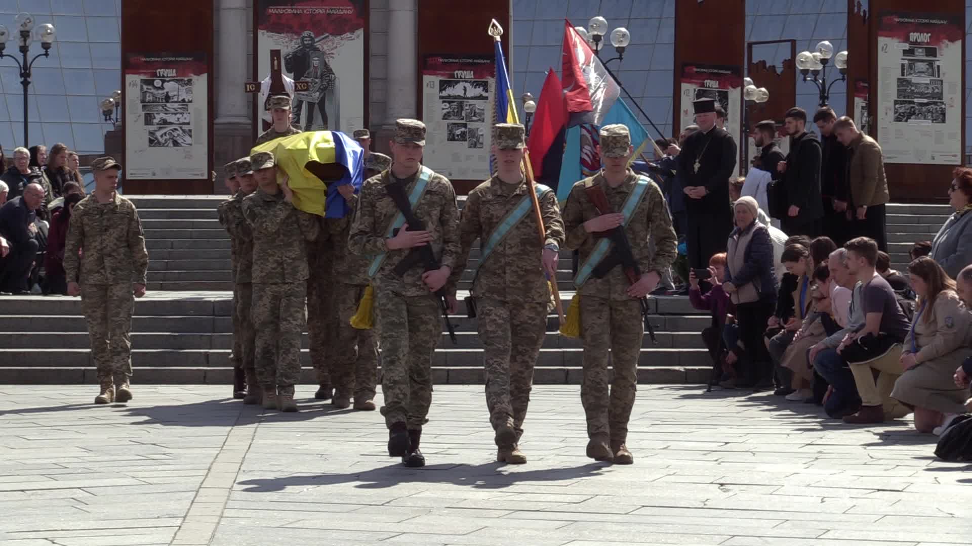 Farewell ceremony for Ukrainian serviceman Yurii Moroz in Kyiv, amid Russia's invasion of Ukraine