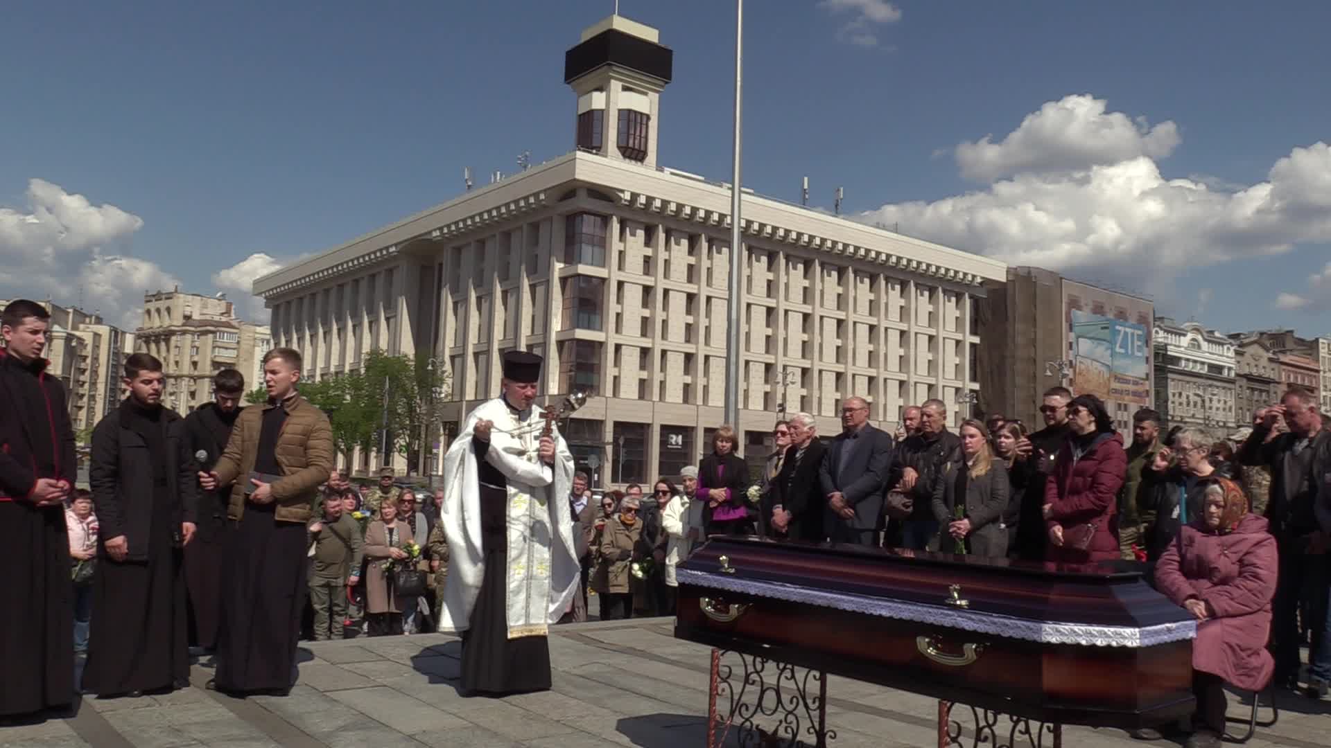 Farewell ceremony for Ukrainian serviceman Yurii Moroz in Kyiv, amid Russia's invasion of Ukraine