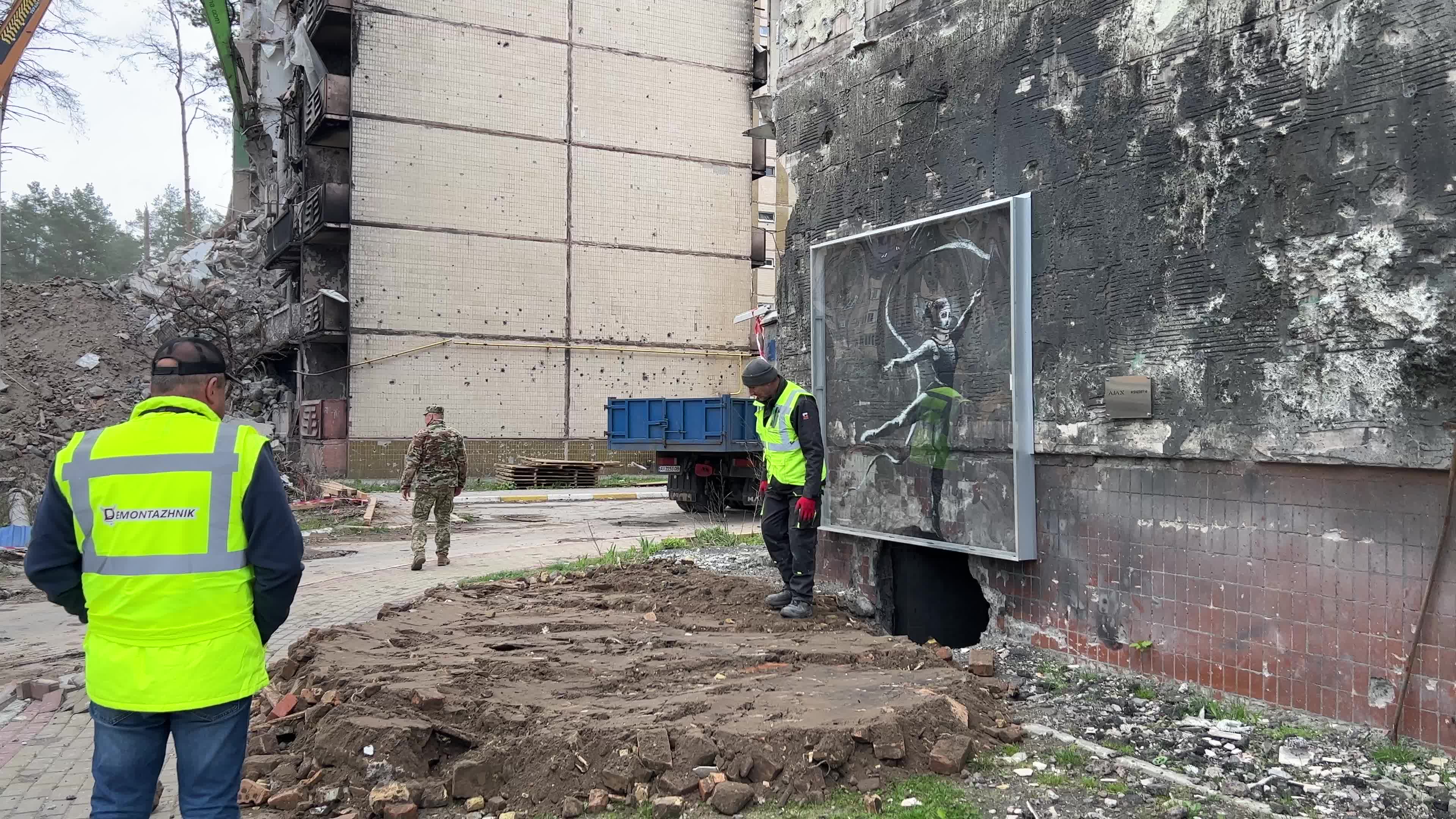 Safeguarding Banksy's Art in War-Damaged Irpin