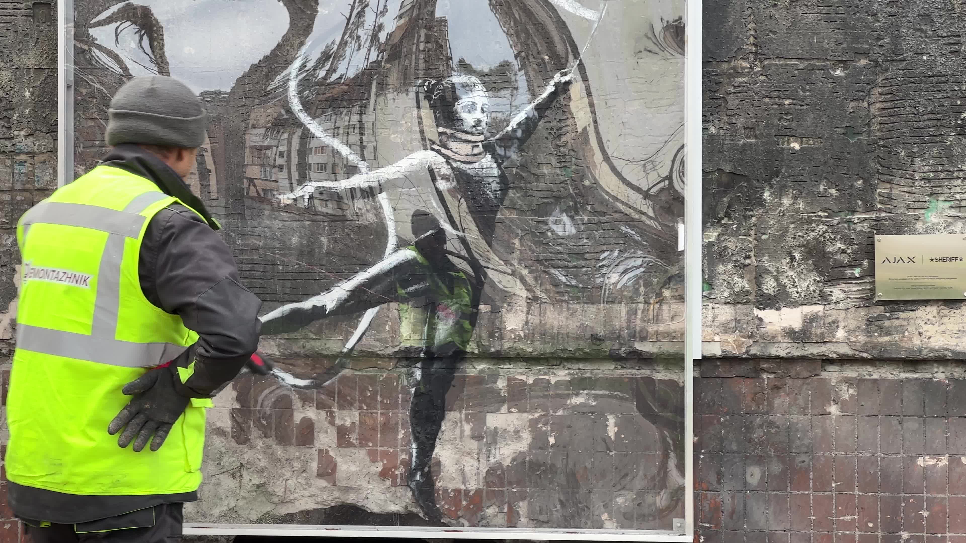 Safeguarding Banksy's Art in War-Damaged Irpin