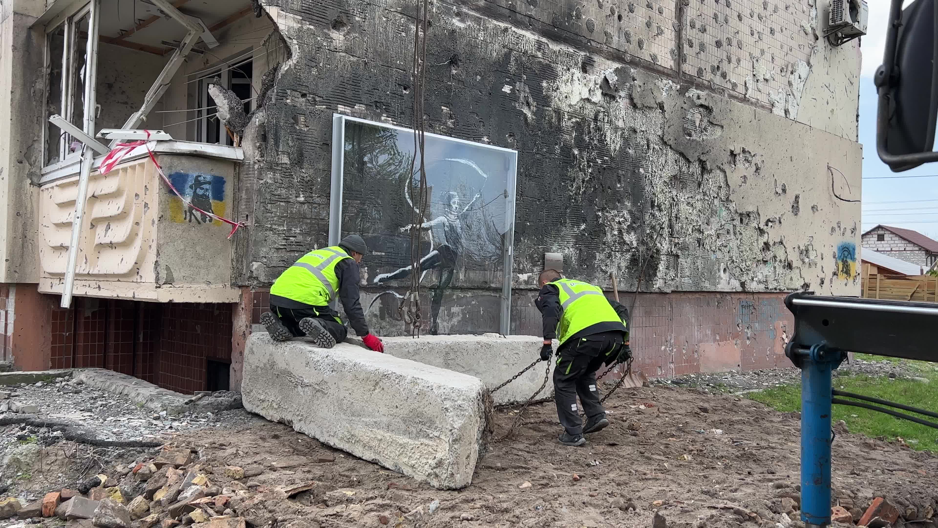 Safeguarding Banksy's Art in War-Damaged Irpin