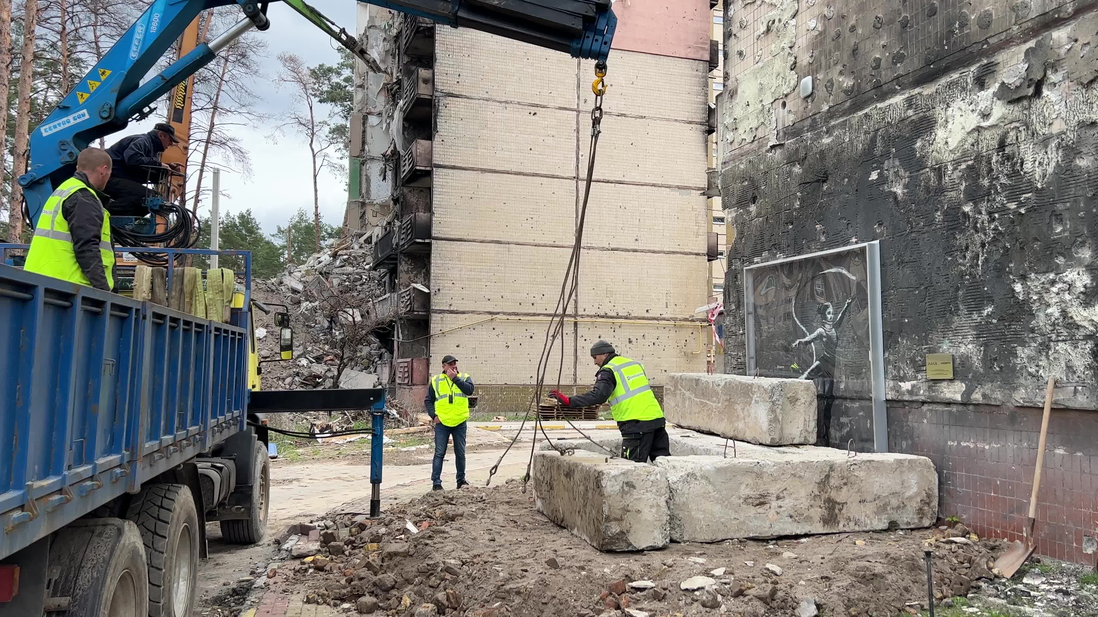 Safeguarding Banksy's Art in War-Damaged Irpin