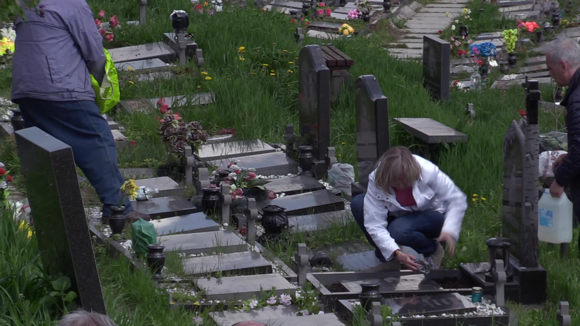 Ukrainians visit to graves of their deceased relatives during the memorial days in Kyiv, amid Russian invasion of Ukraine.