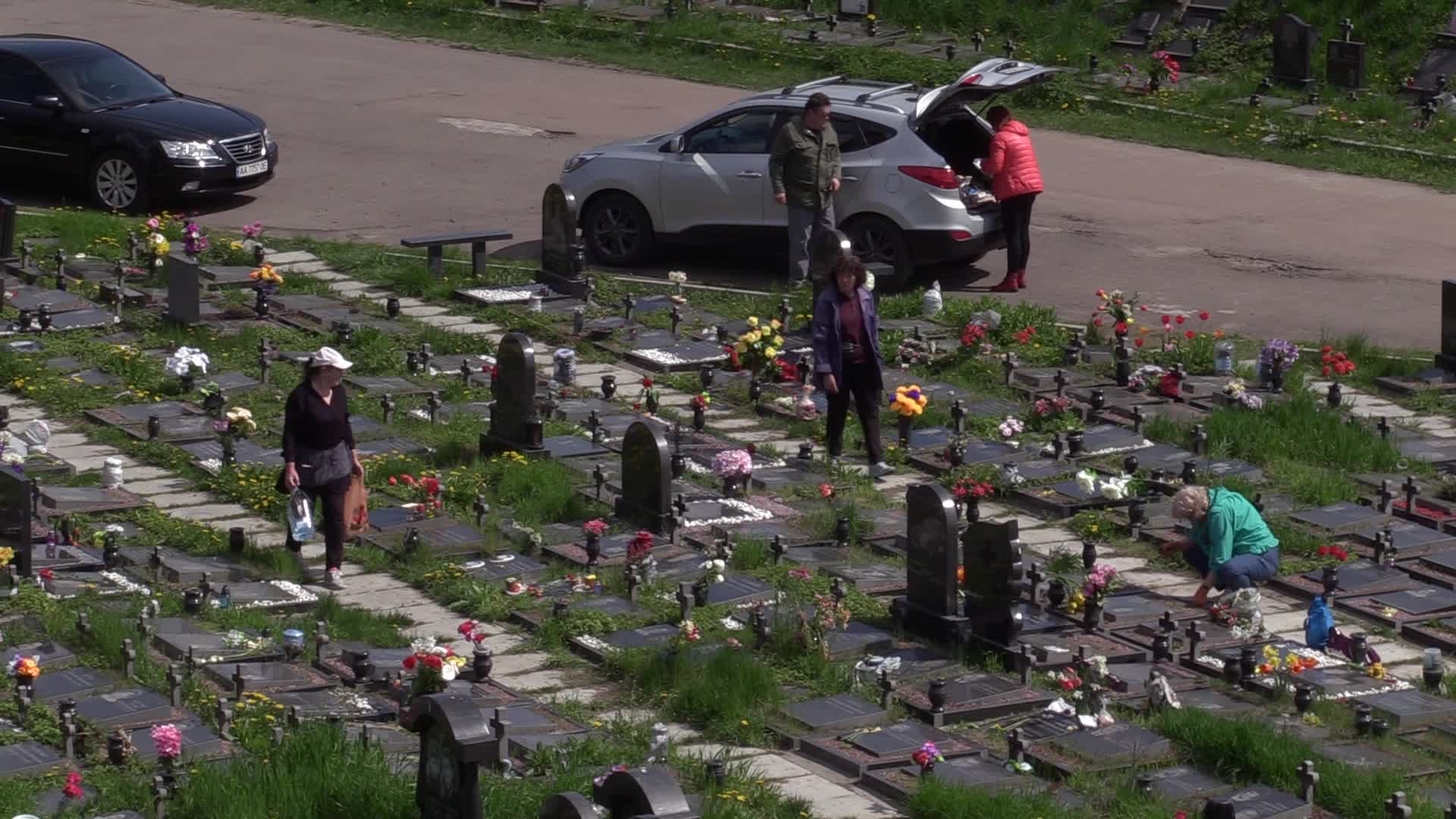Ukrainians visit to graves of their deceased relatives during the memorial days in Kyiv, amid Russian invasion of Ukraine.