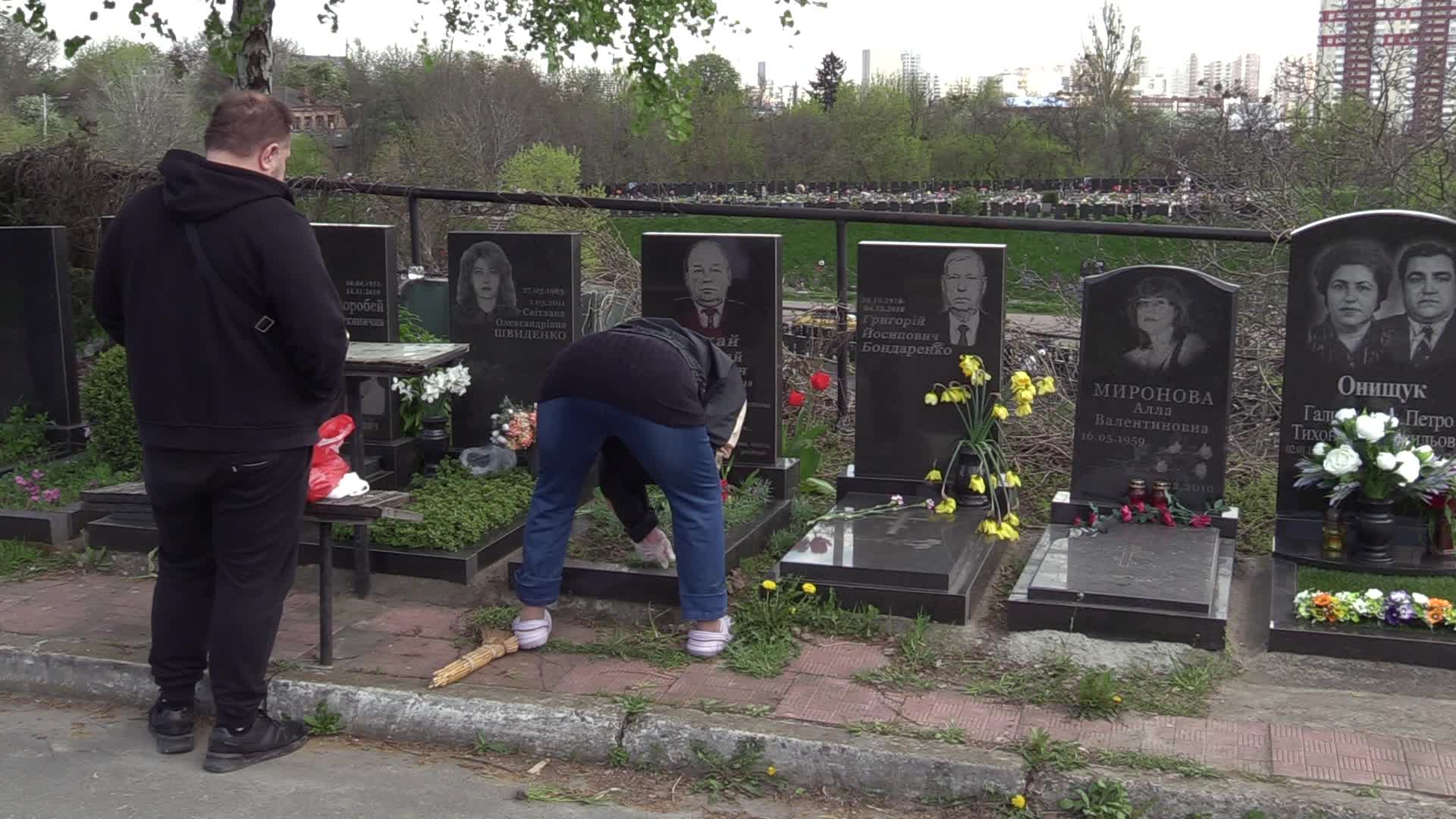Ukrainians visit to graves of their deceased relatives during the memorial days in Kyiv, amid Russian invasion of Ukraine.