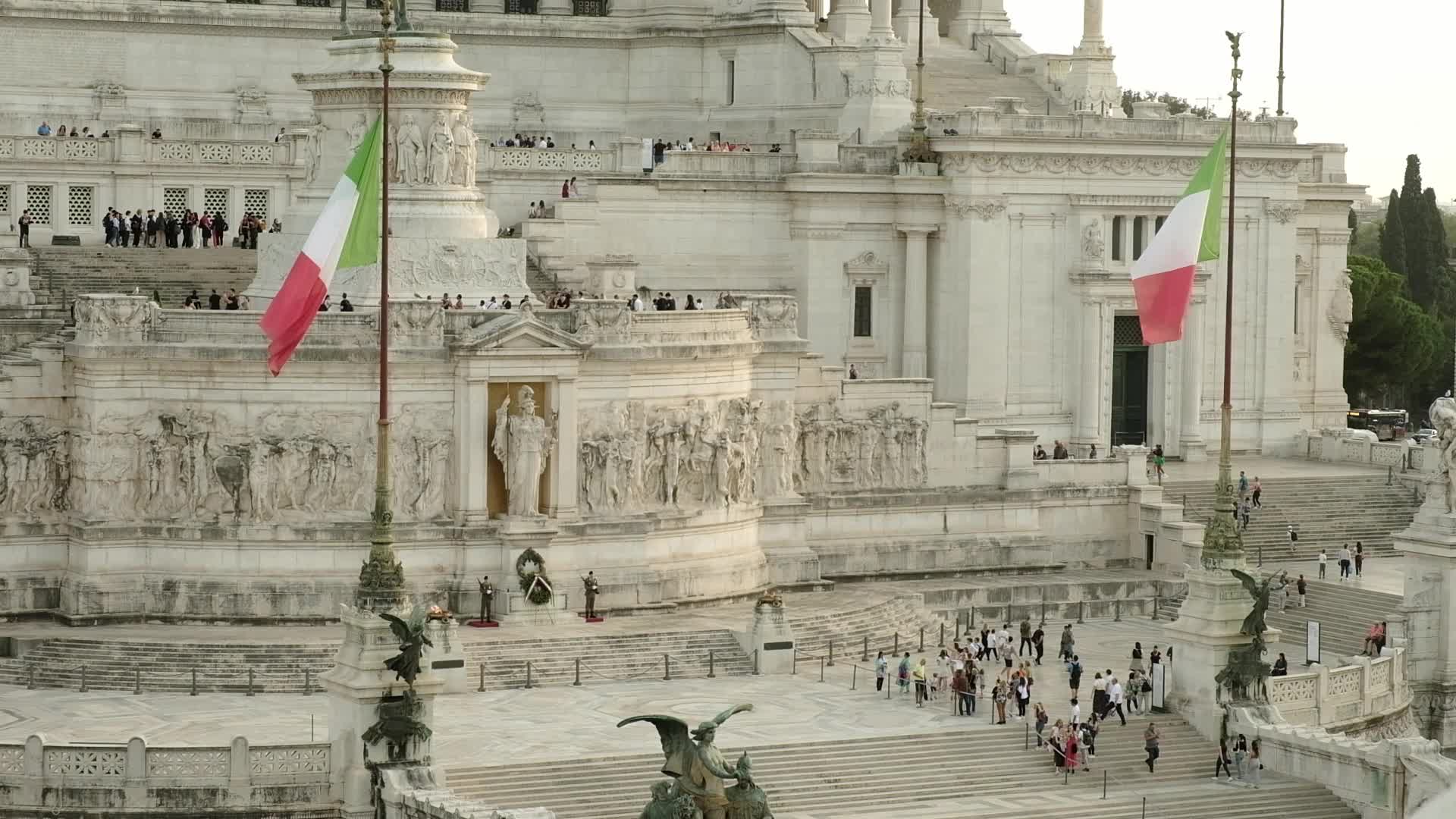 Terrace view of Piazza Venezia, Rome, Italy