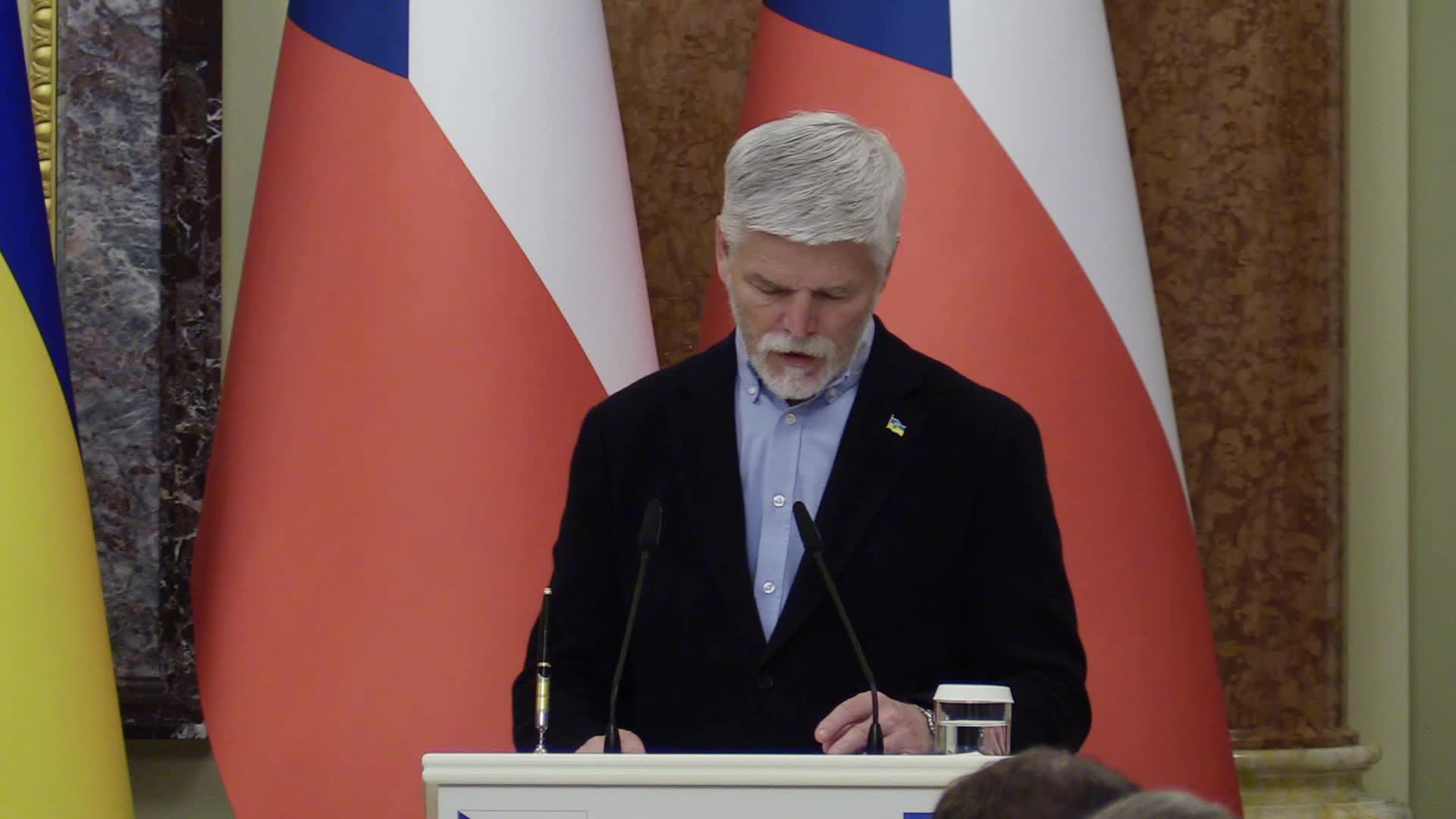 Press-conference of Presidents of Czech Republic, Slovakia and Ukraine in Kyiv, amid Russian invasion of Ukraine