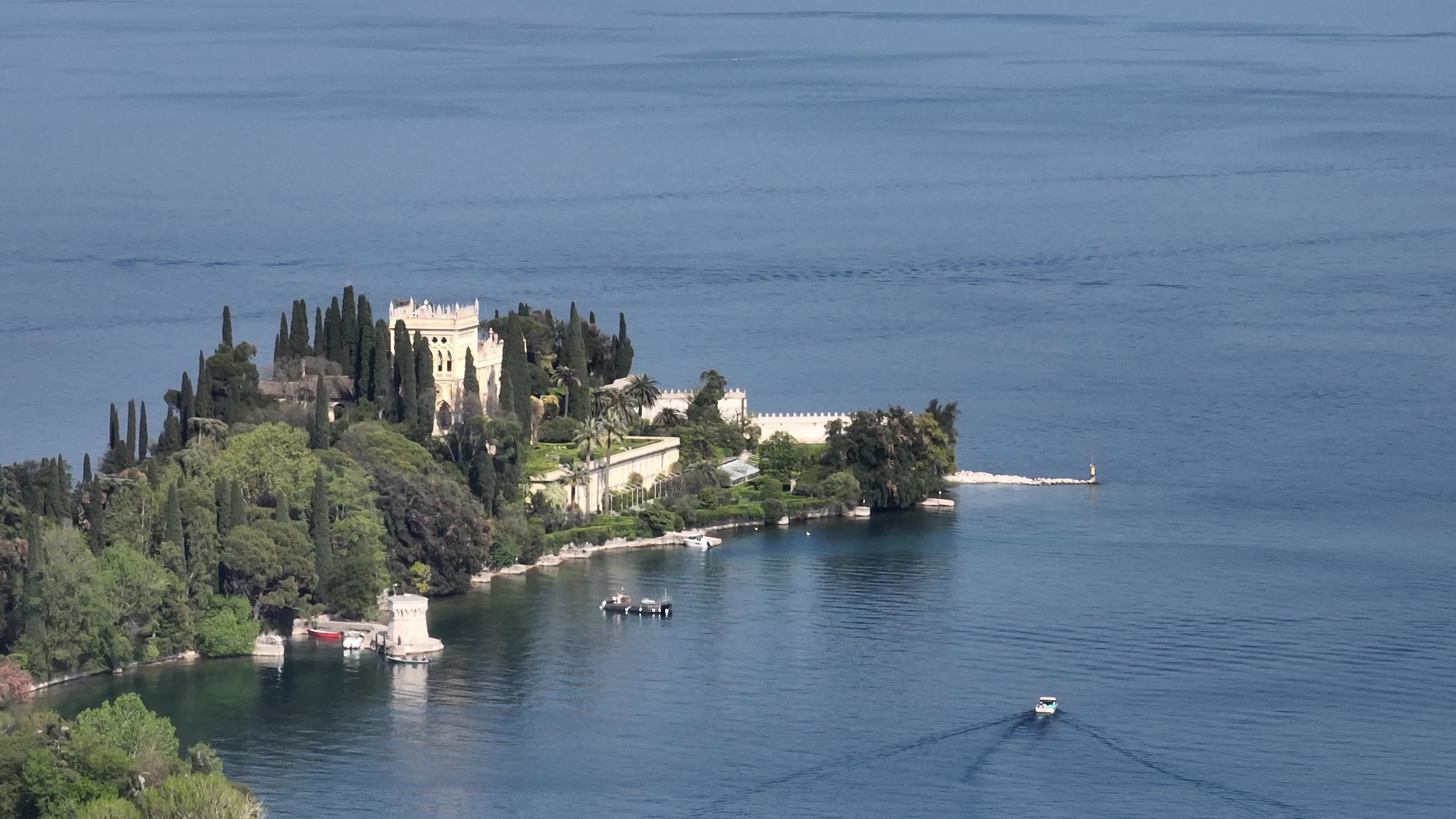 Drone View of Isola del Garda, Lake Garda
