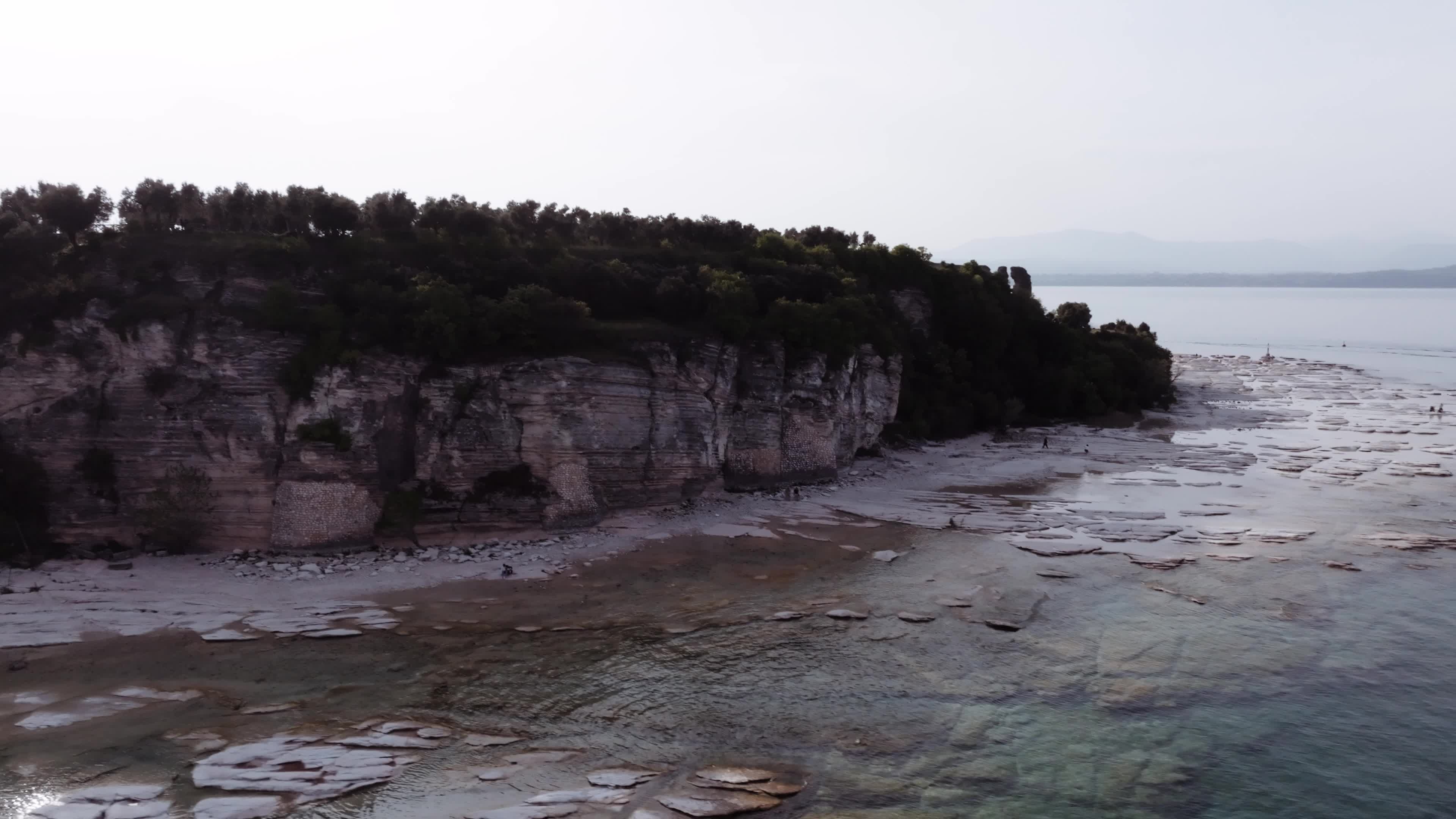 Lake Garda Italy Drought: Drone View of Sirmione