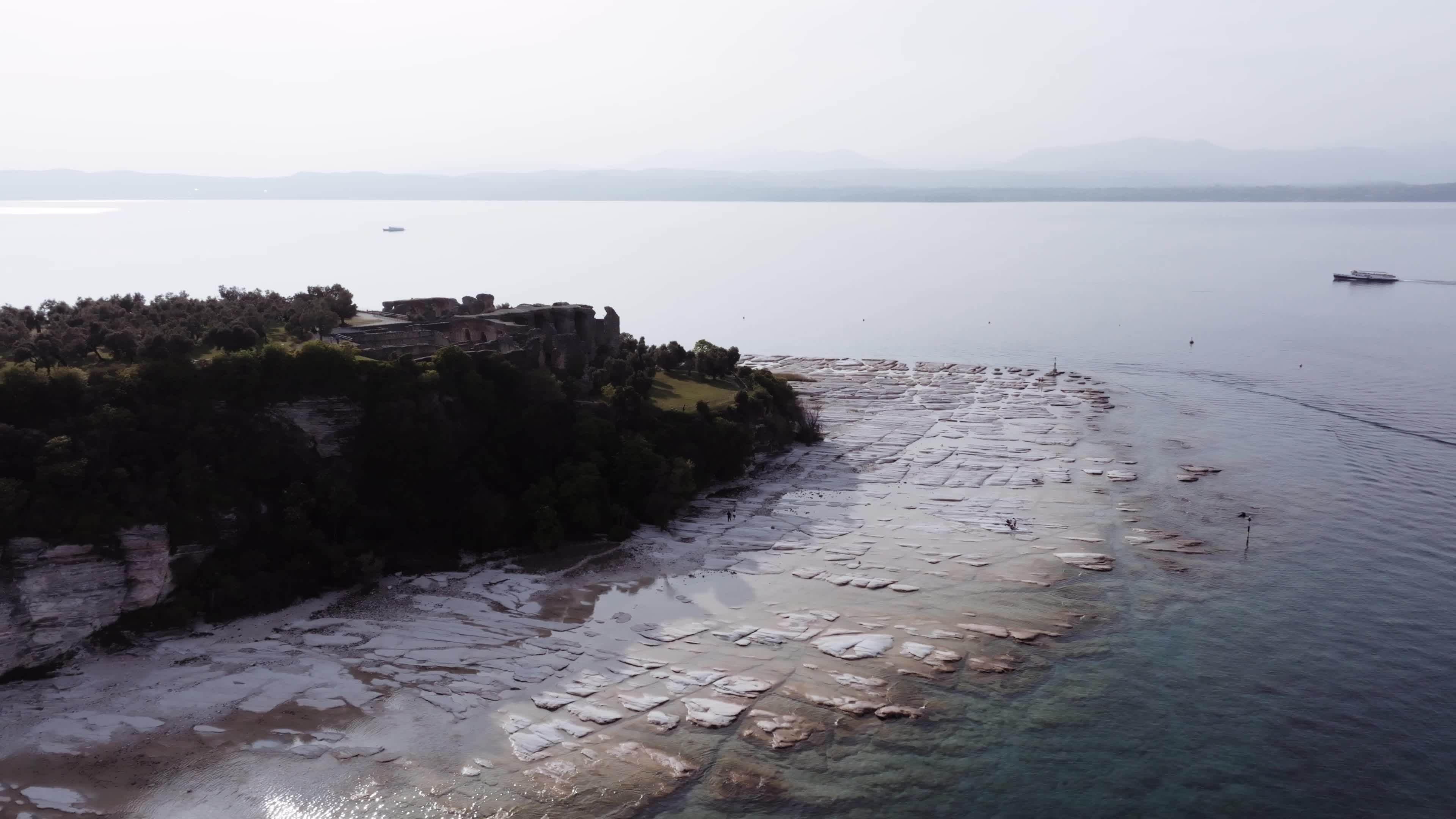 Lake Garda Italy Drought: Drone View of Sirmione
