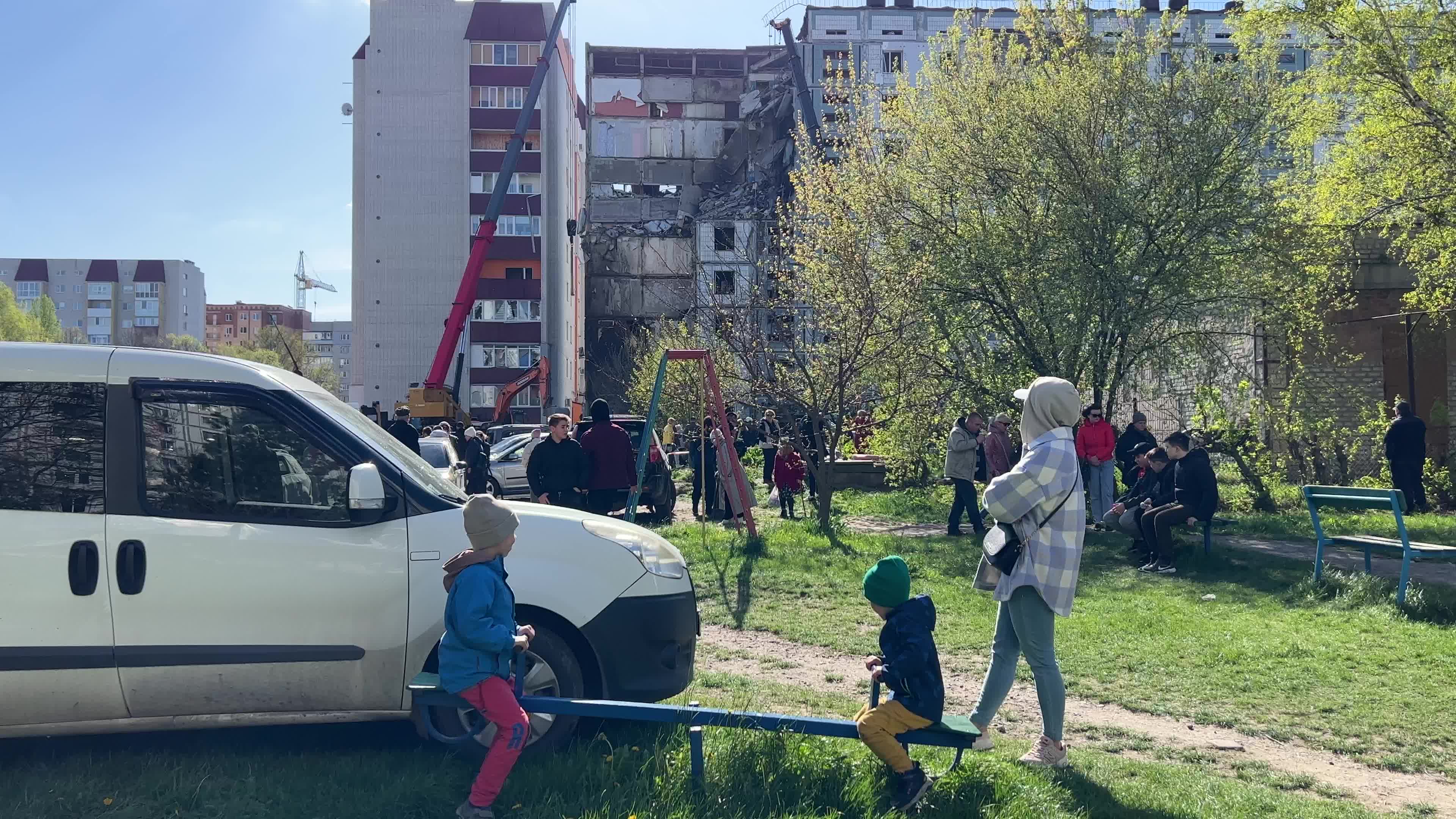 Residential building heavily damaged by a Russian missile, amid Russia's attack on Ukraine, in the town of Uman