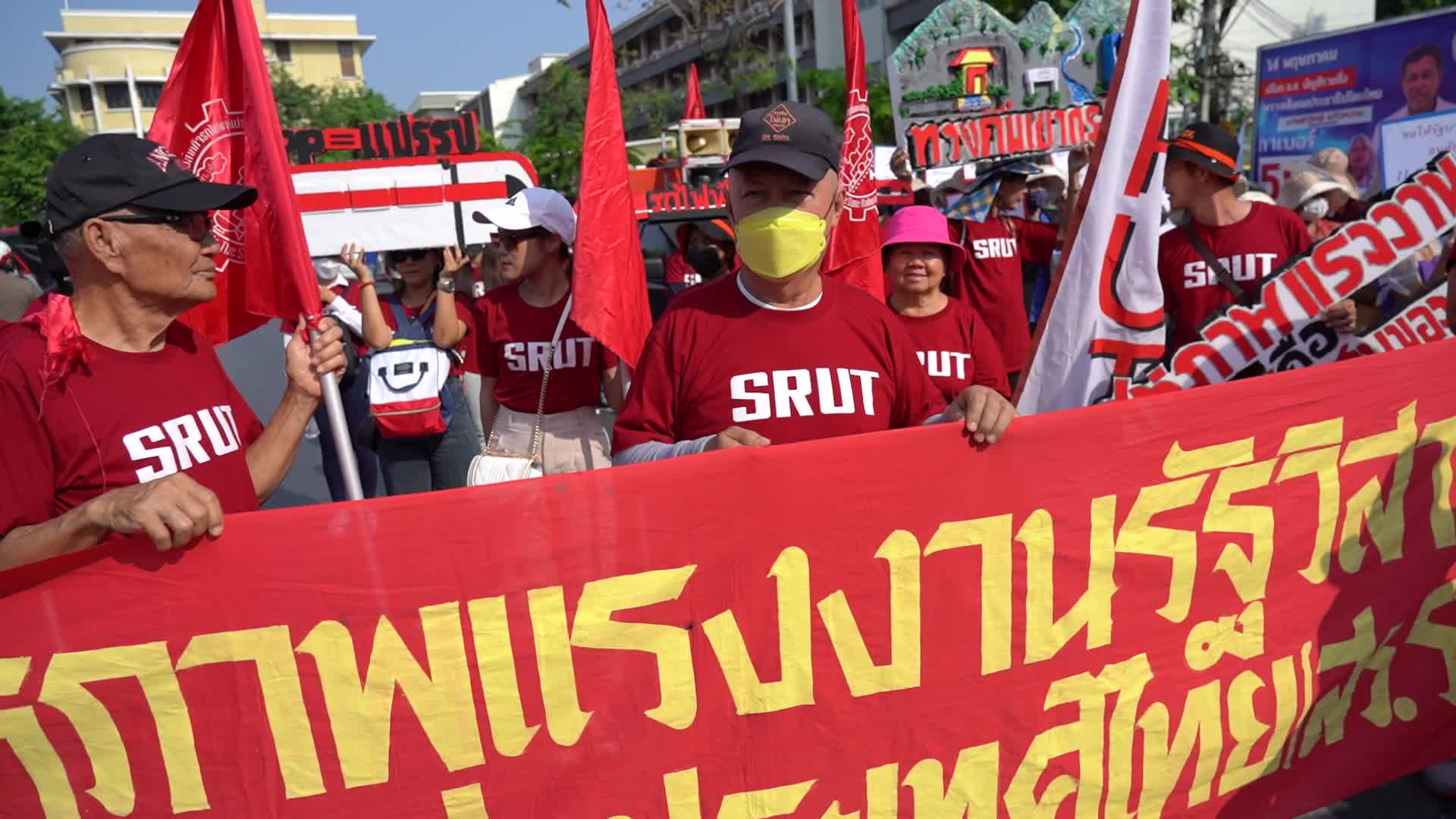 Laborers Demonstrate to Mark International Workers' Day in Bangkok.