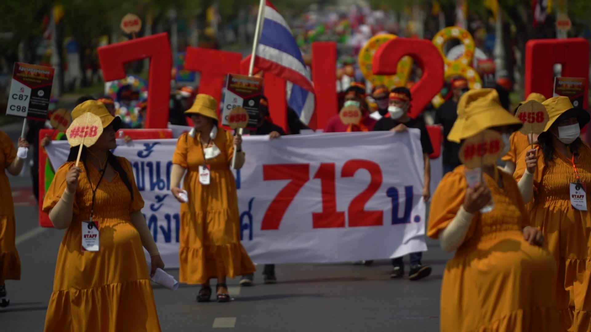 Laborers Demonstrate to Mark International Workers' Day in Bangkok.