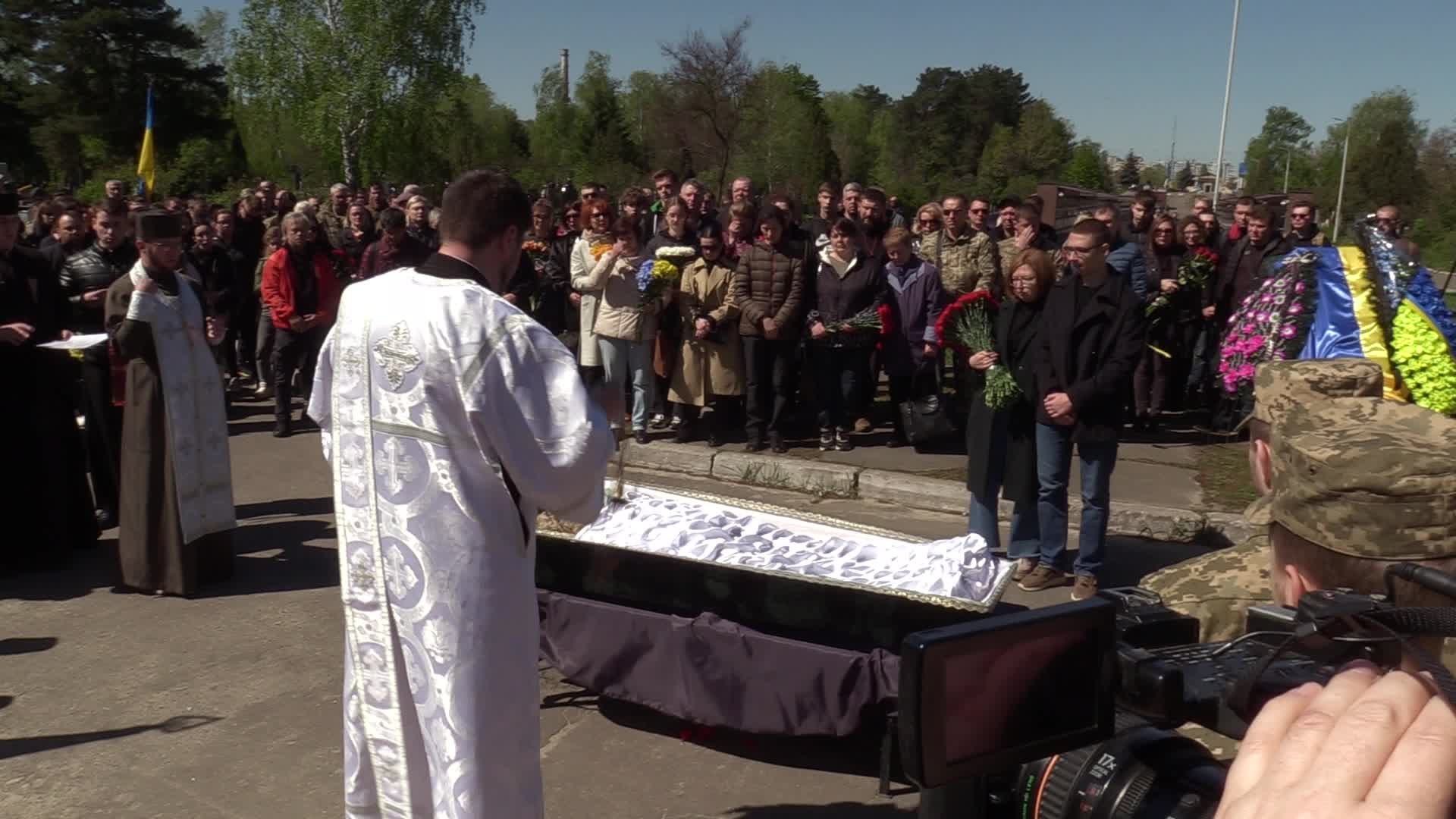 Farewell ceremony for Ukrainian journalist and serviceman Oleksandr Bondarenko in Kyiv, amid Russian invasion of Ukraine