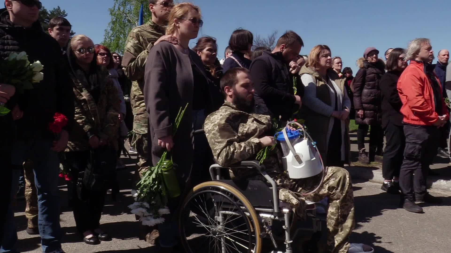 Farewell ceremony for Ukrainian journalist and serviceman Oleksandr Bondarenko in Kyiv, amid Russian invasion of Ukraine