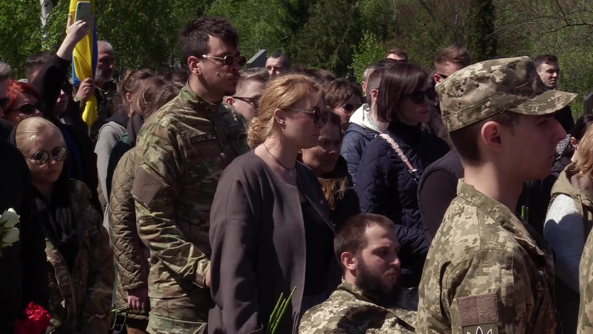 Farewell ceremony for Ukrainian journalist and serviceman Oleksandr Bondarenko in Kyiv, amid Russian invasion of Ukraine