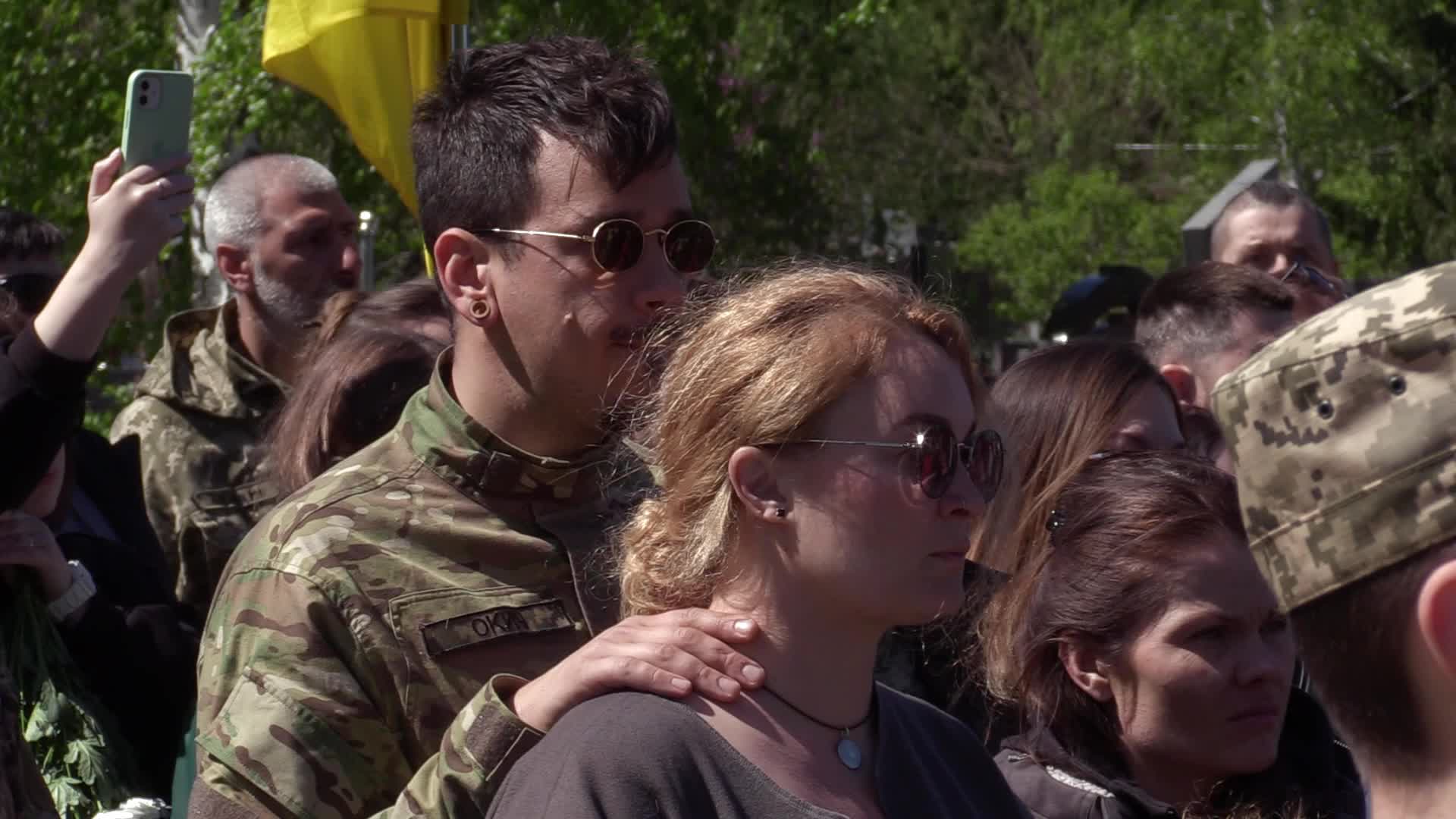 Farewell ceremony for Ukrainian journalist and serviceman Oleksandr Bondarenko in Kyiv, amid Russian invasion of Ukraine