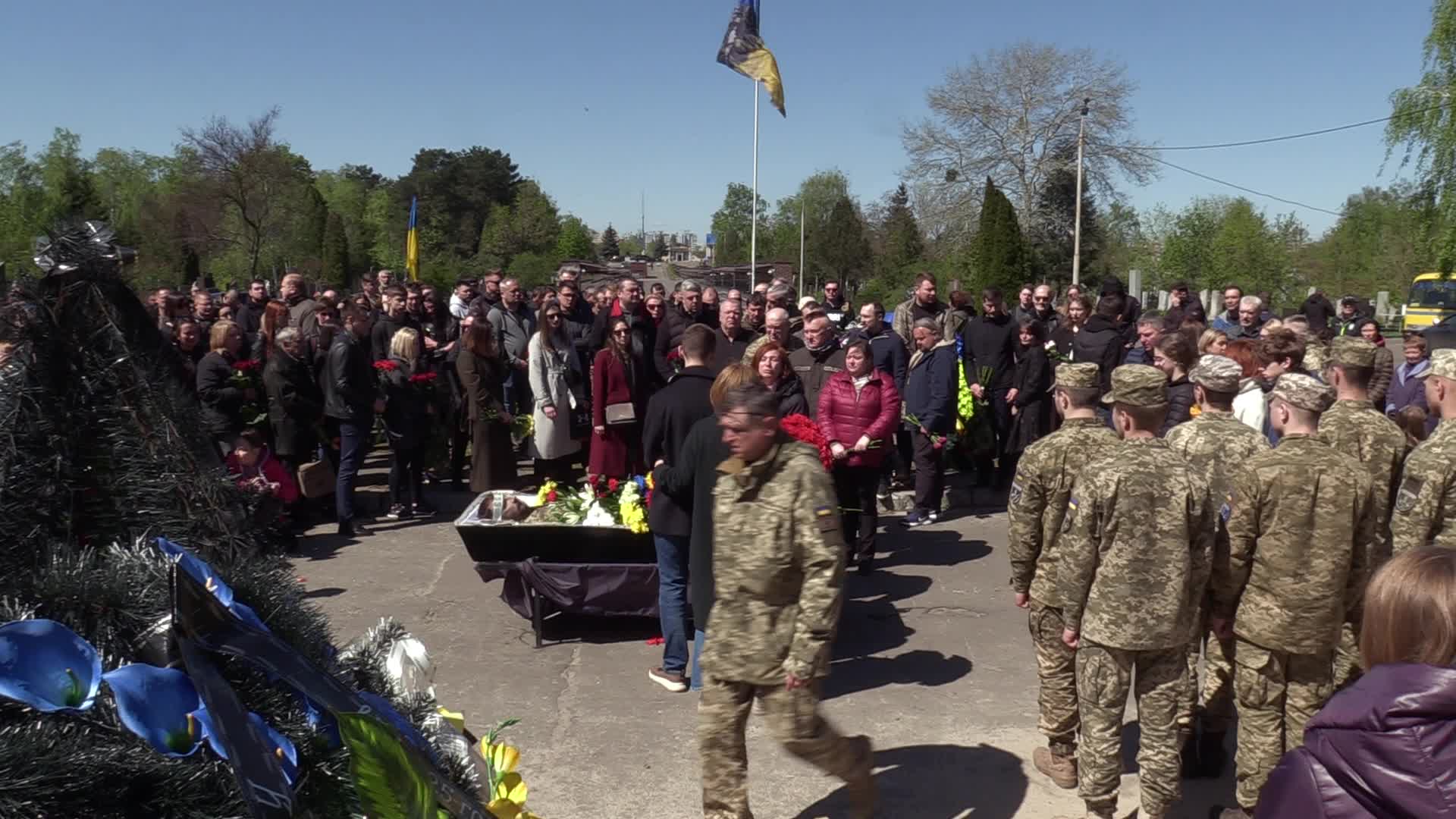 Farewell ceremony for Ukrainian journalist and serviceman Oleksandr Bondarenko in Kyiv, amid Russian invasion of Ukraine