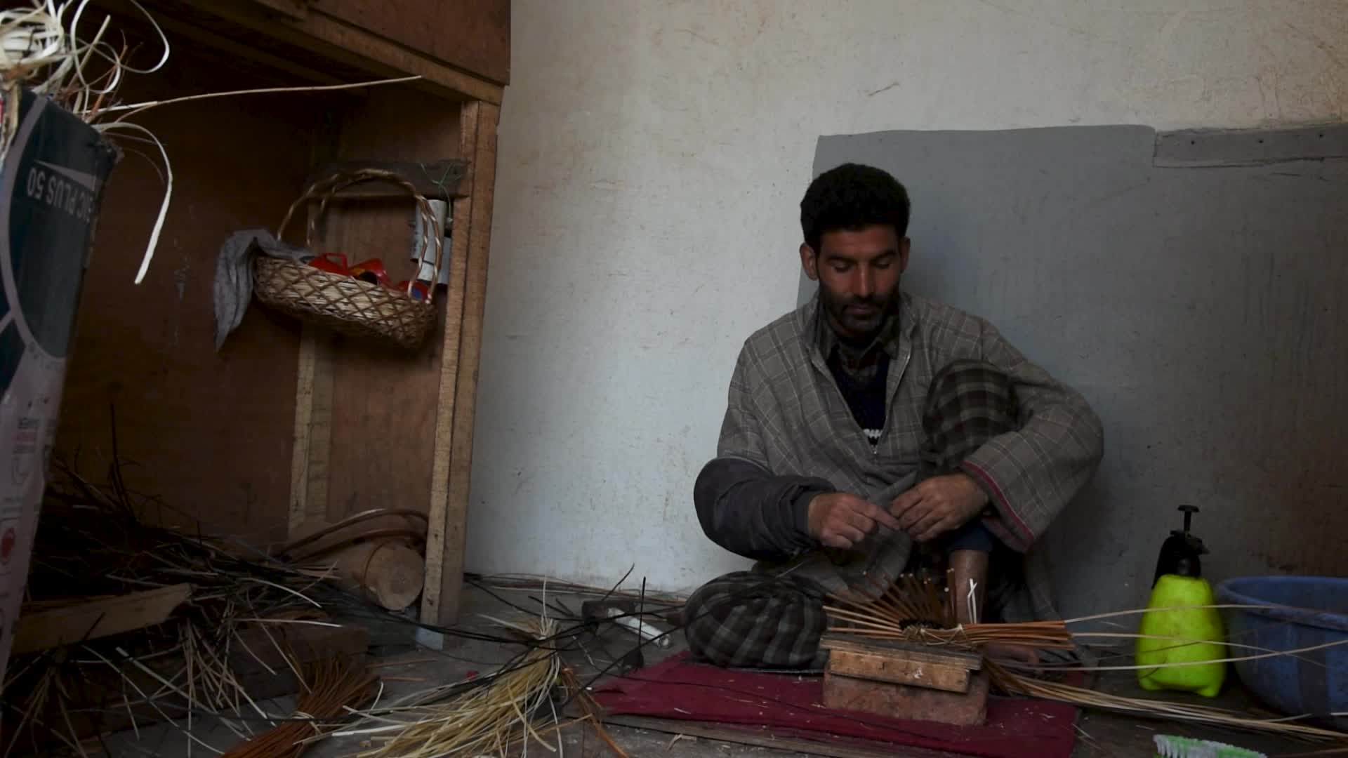 Willow wicker craft in Kashmir.