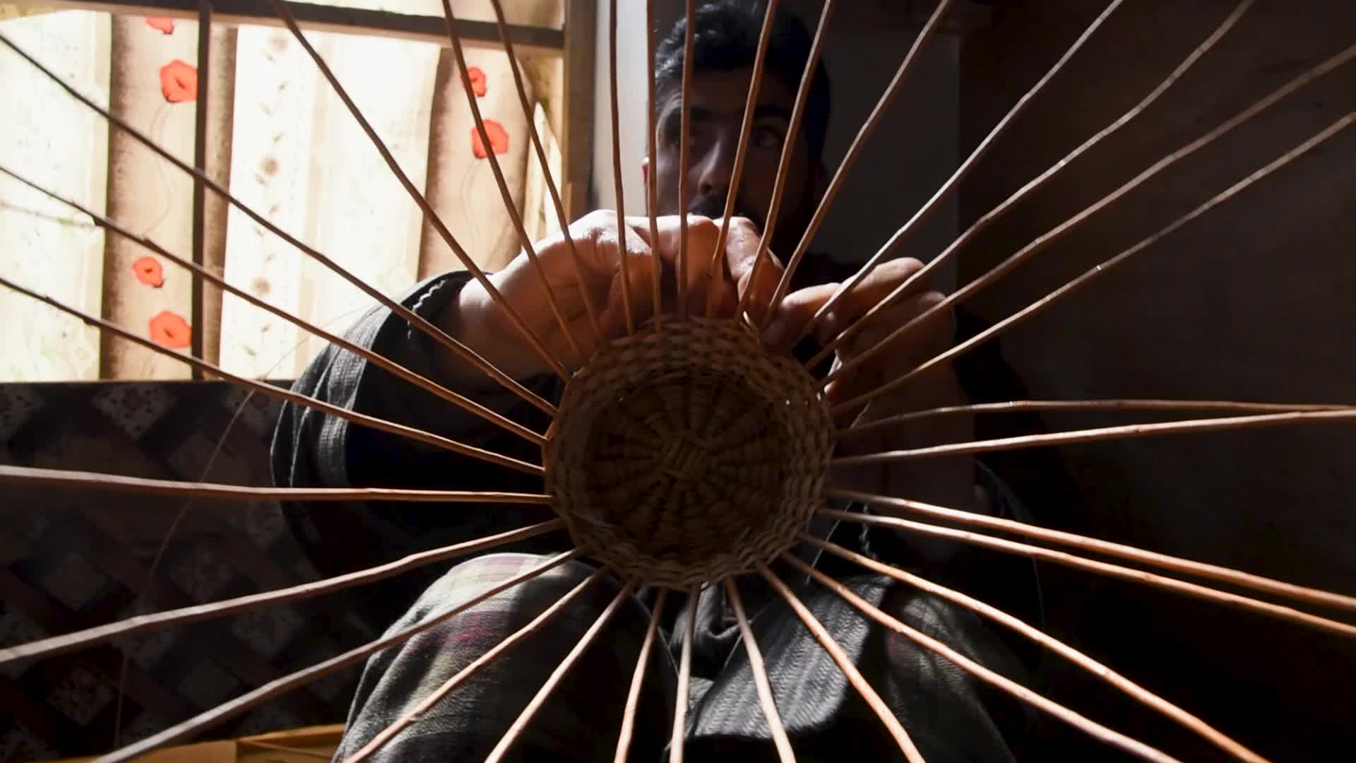 Willow wicker craft in Kashmir.