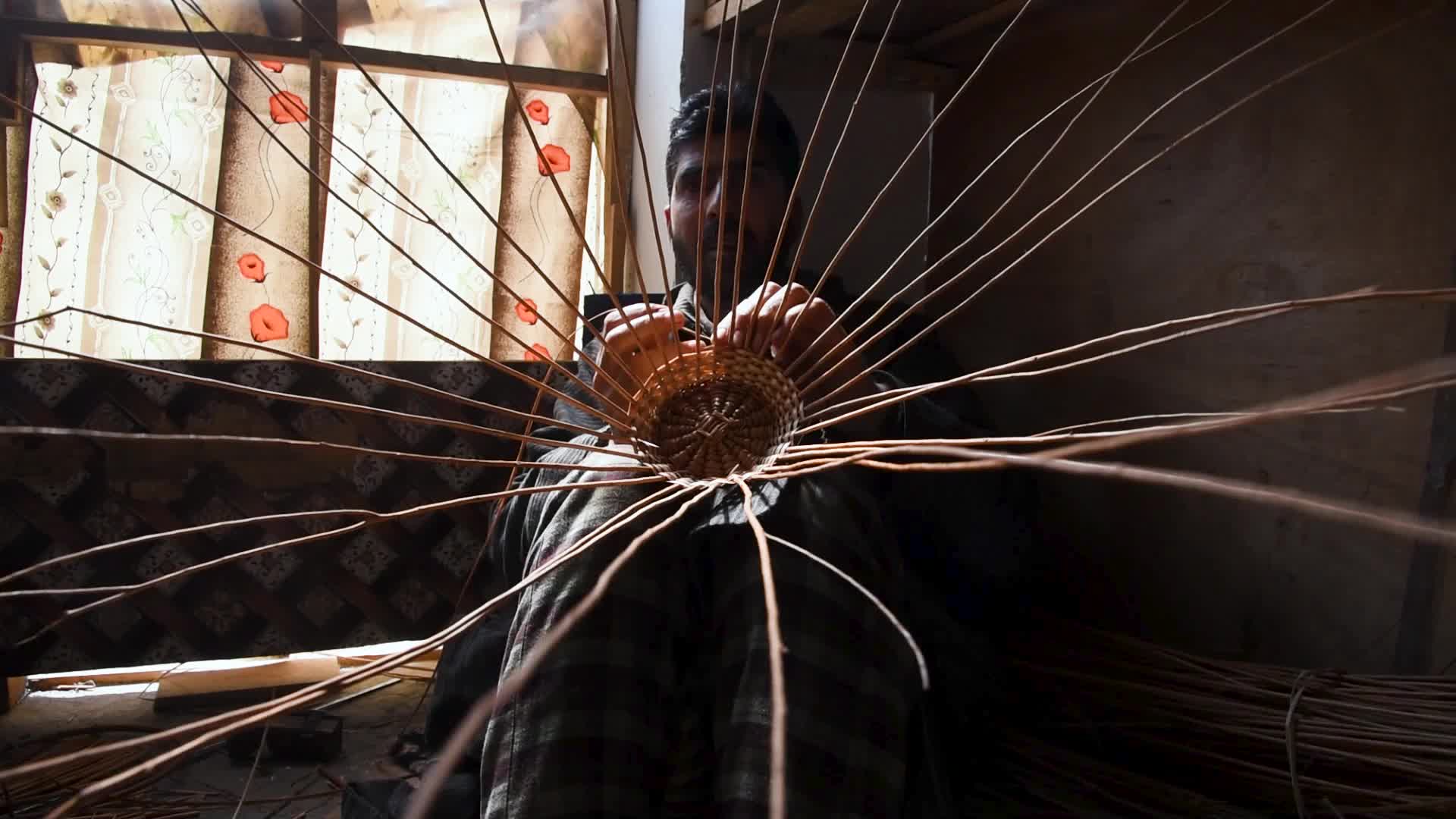 Willow wicker craft in Kashmir.