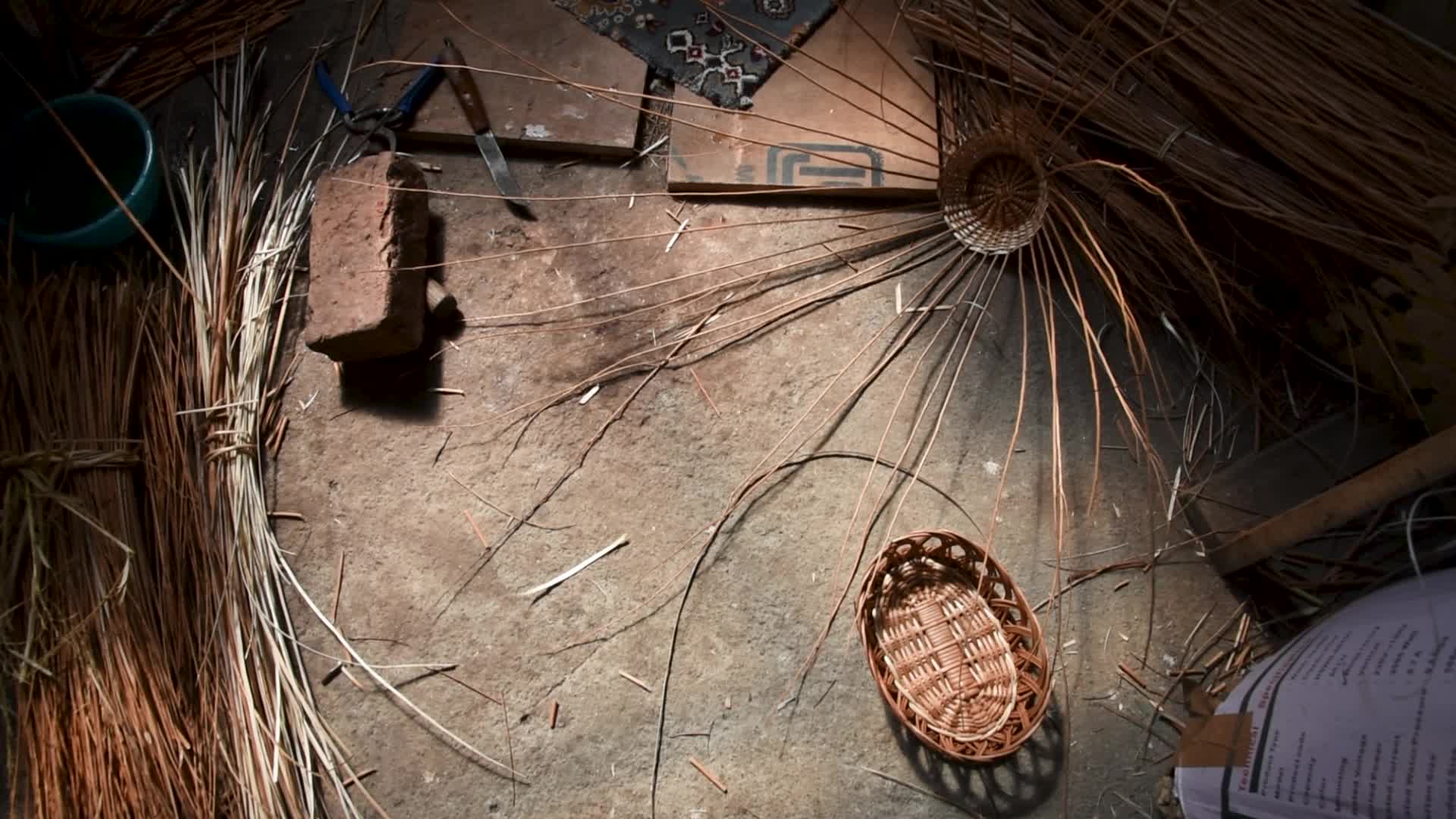 Willow wicker craft in Kashmir.