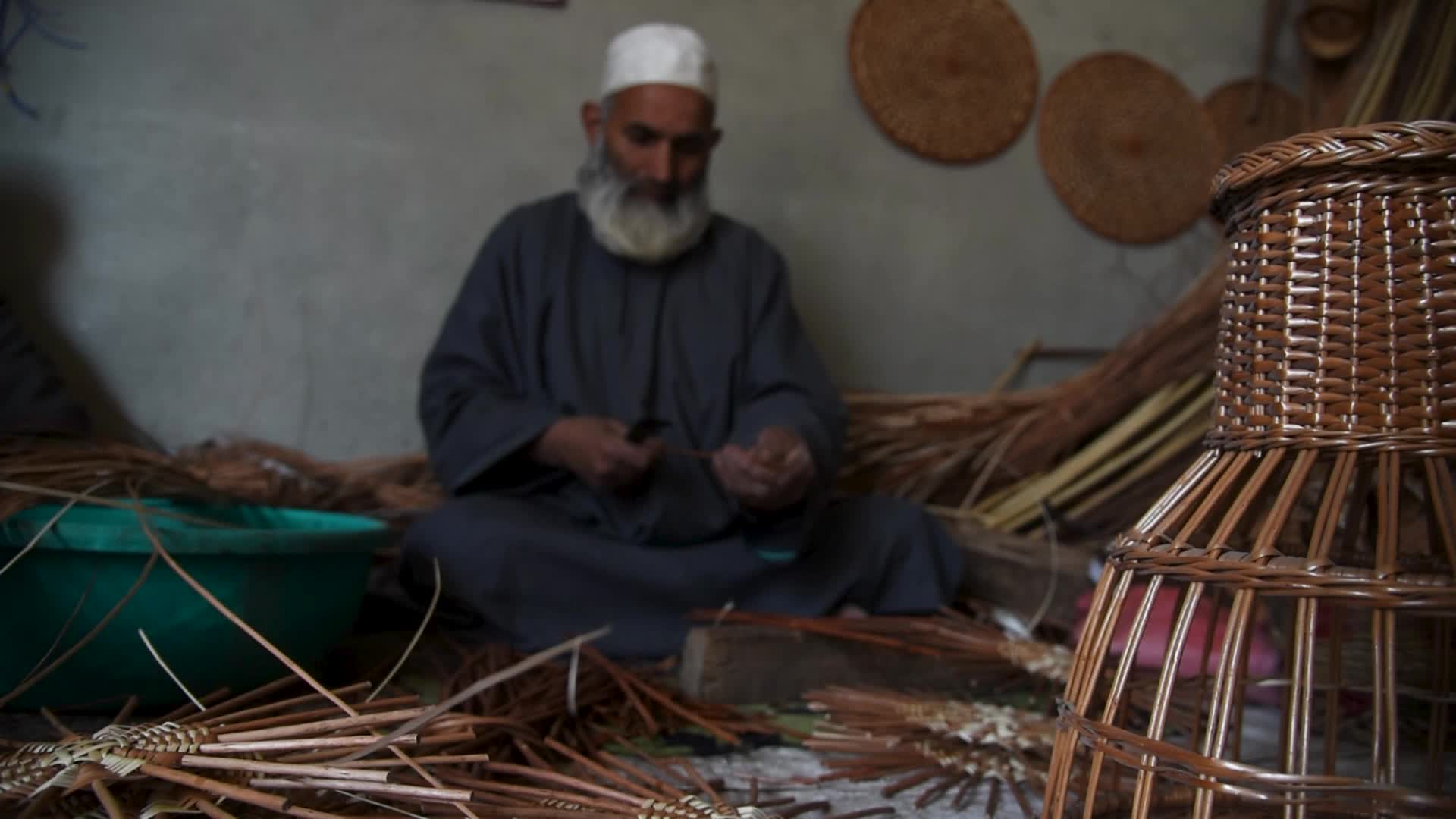 Willow wicker craft in Kashmir.
