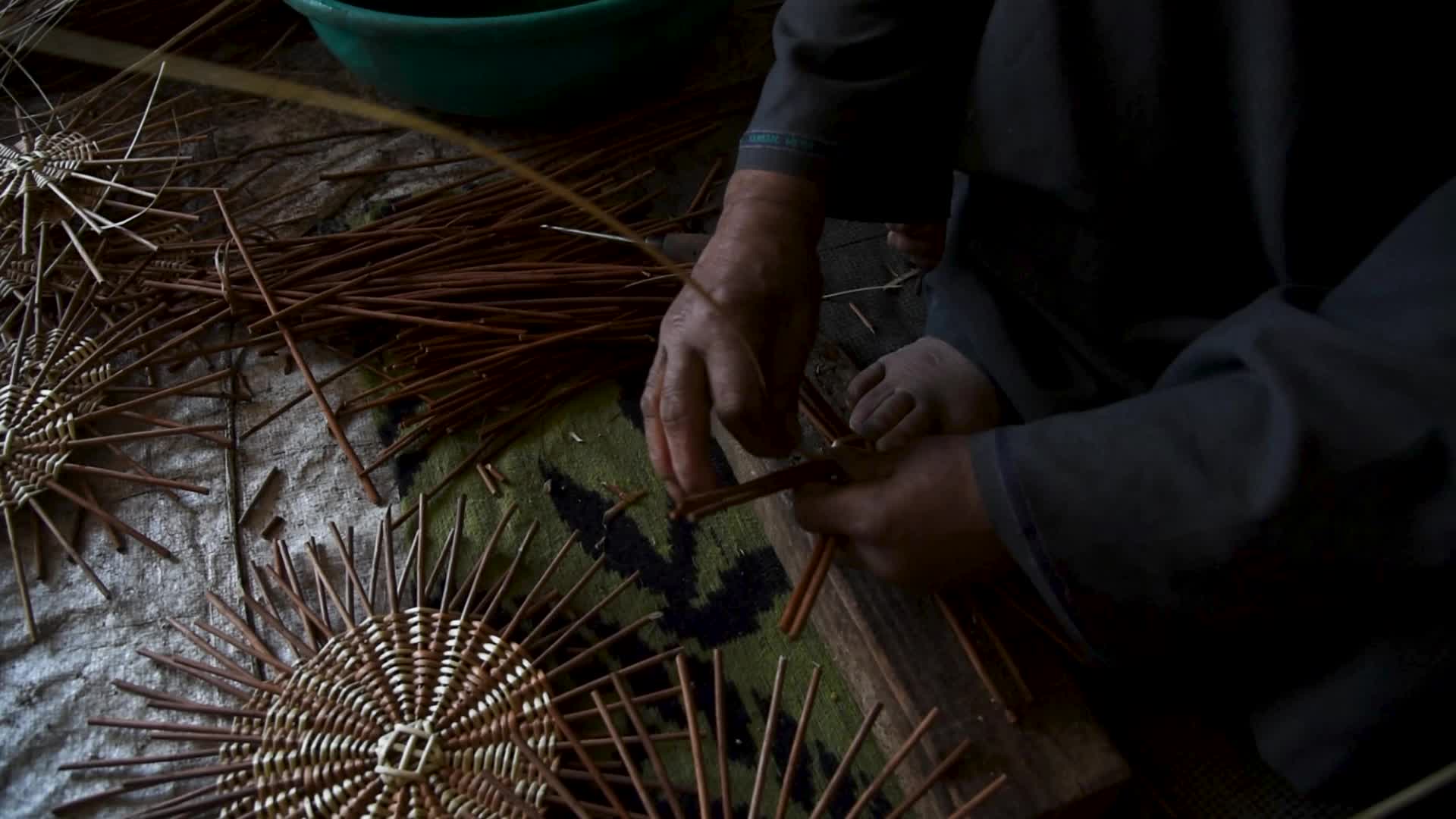 Willow wicker craft in Kashmir.
