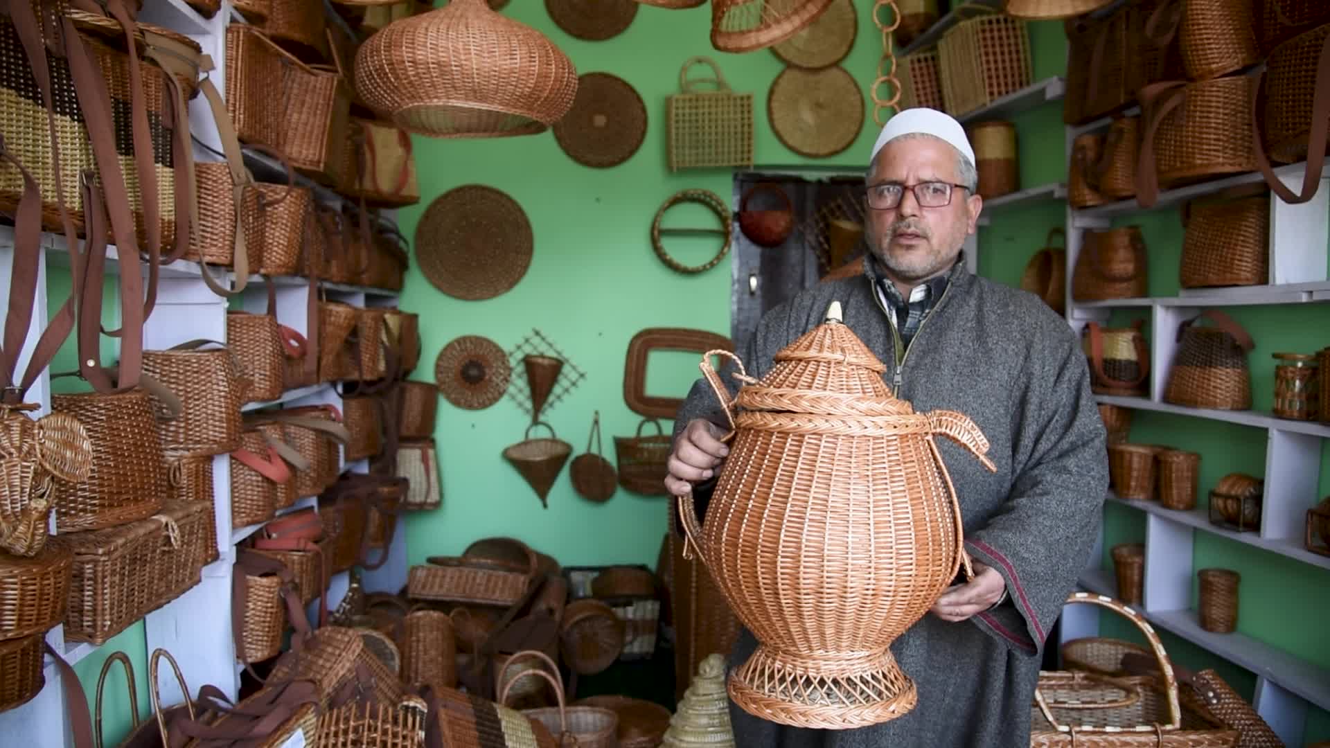 Willow wicker craft in Kashmir.