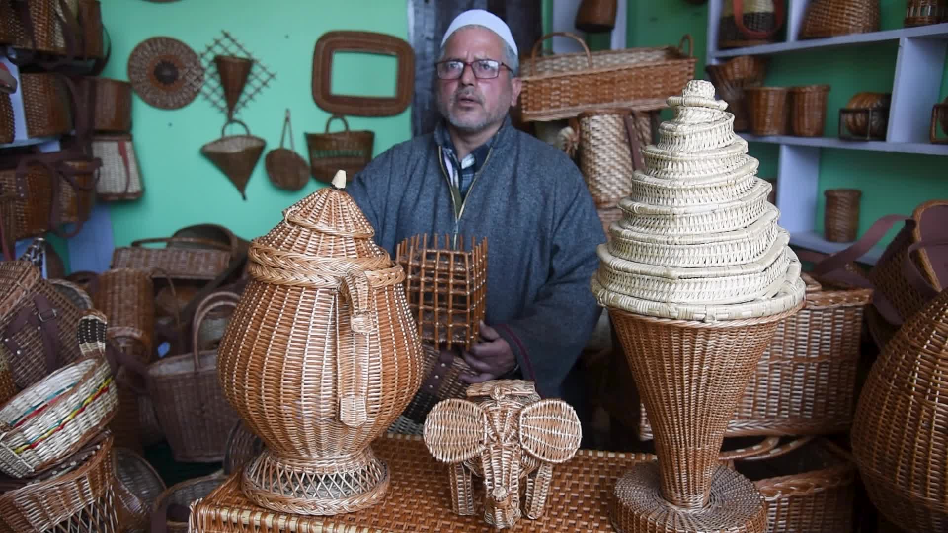 Willow wicker craft in Kashmir.