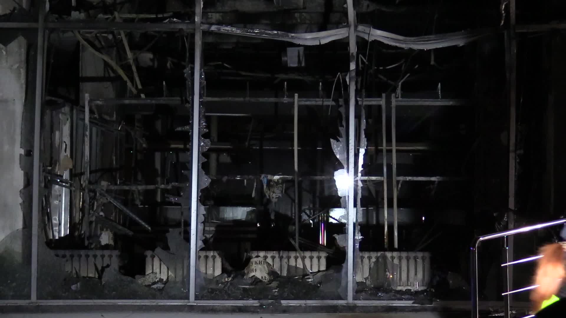 A building damaged by shooted down drone in Kyiv, amid Russia's attack on Ukraine.