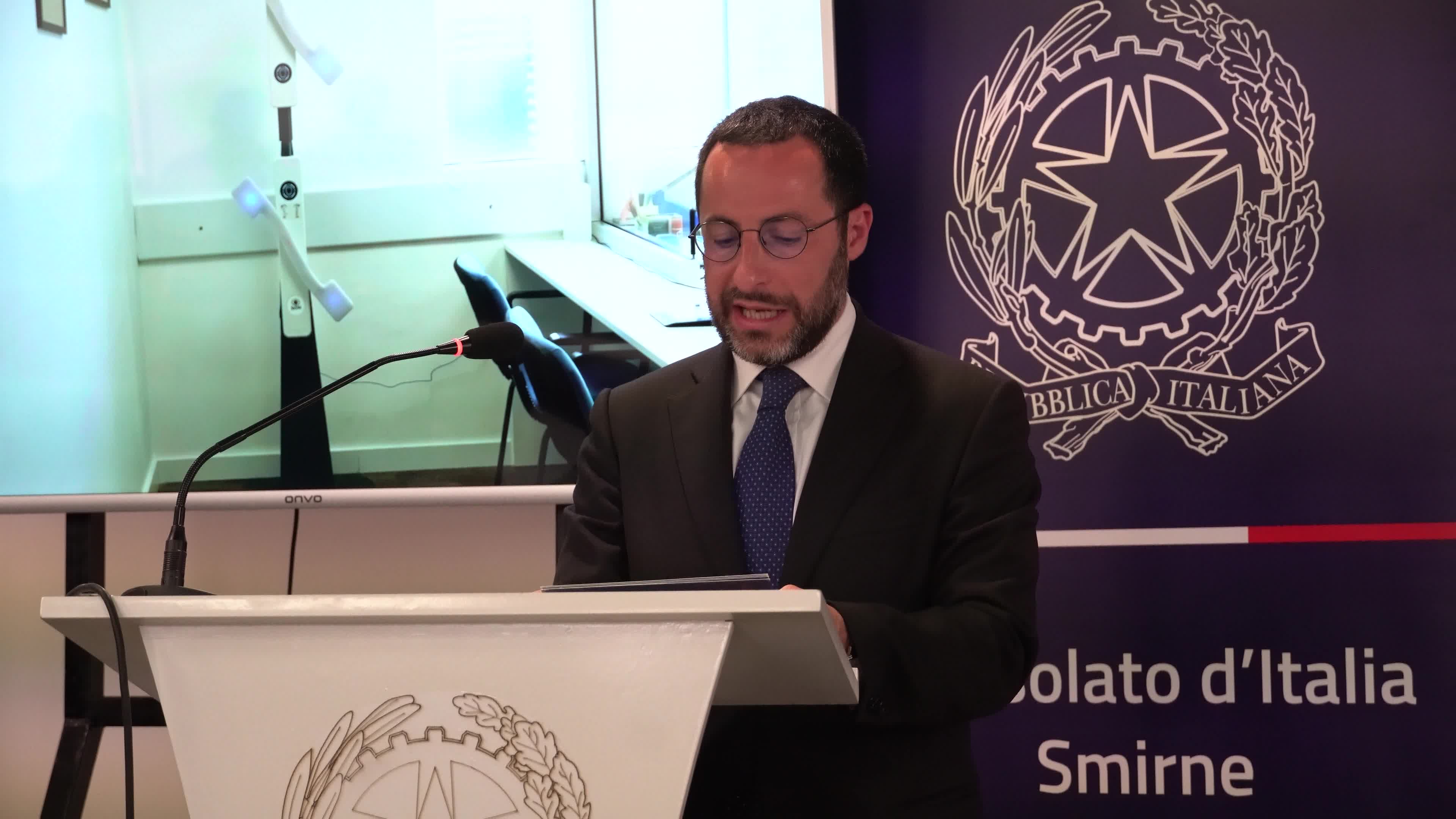 Italian Consulate opening ceremony with ambassador of Italy and Governor of Izmir, Turkey 