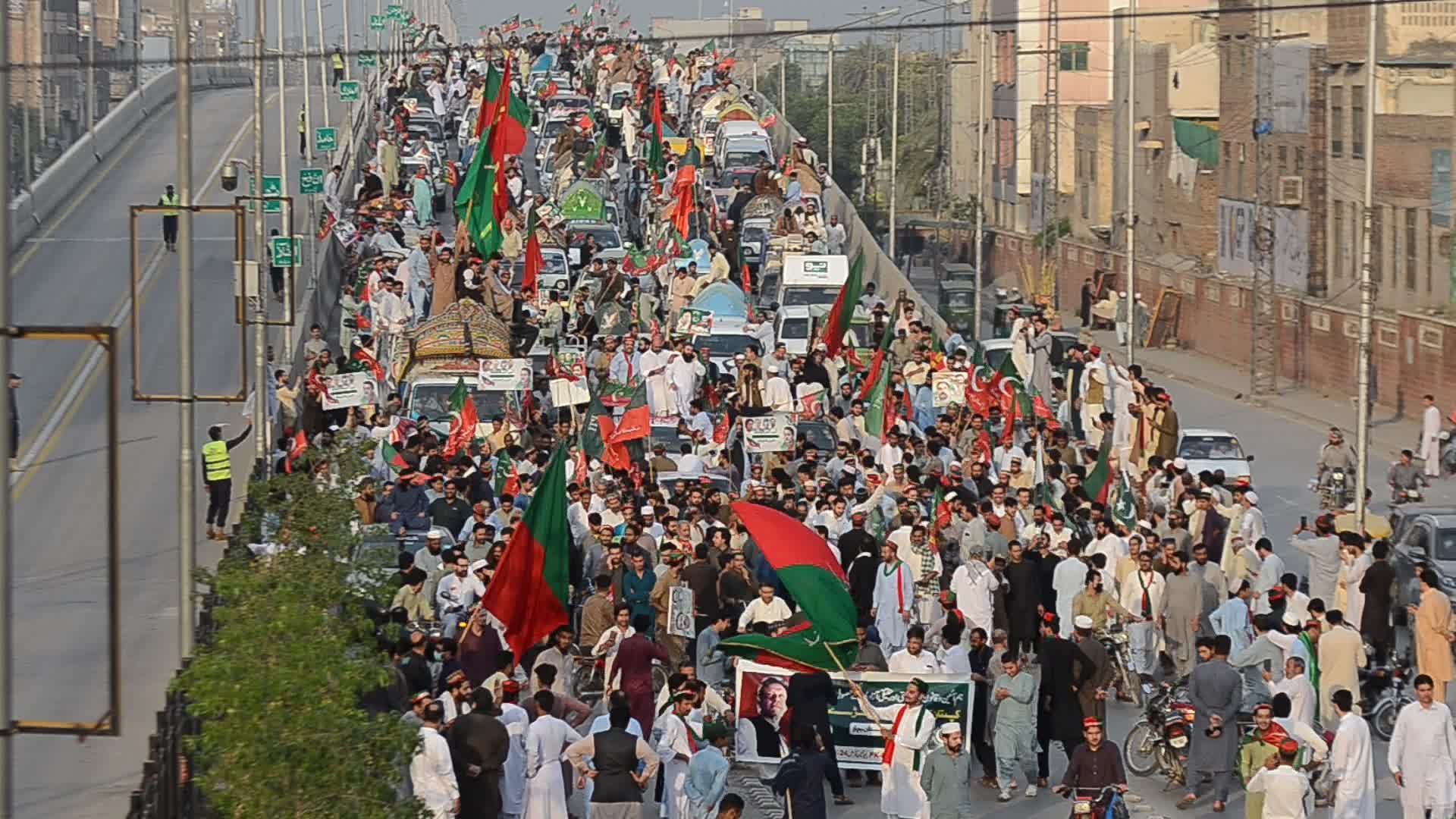 Supporters of PTI party rally to show solidarity with Chief Justice of Pakistan