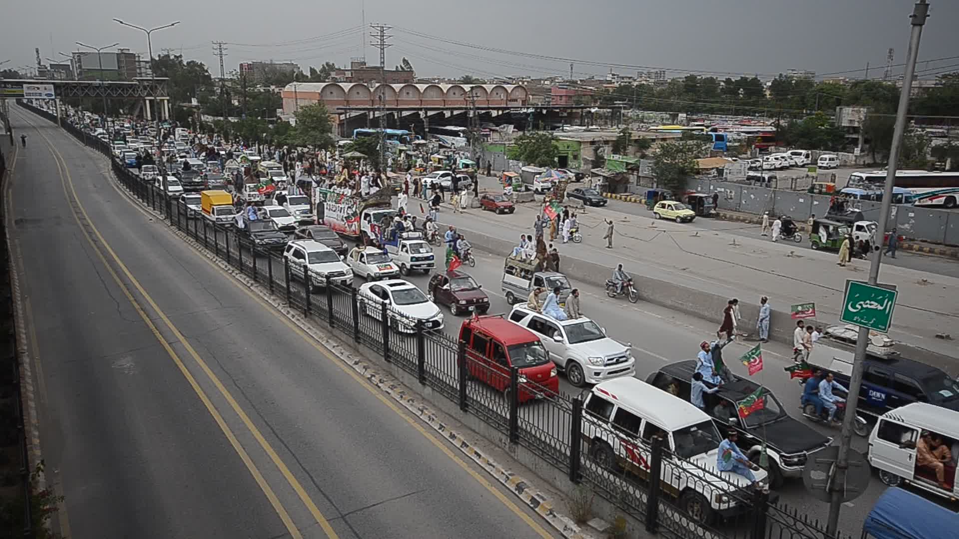 Supporters of PTI party rally to show solidarity with Chief Justice of Pakistan
