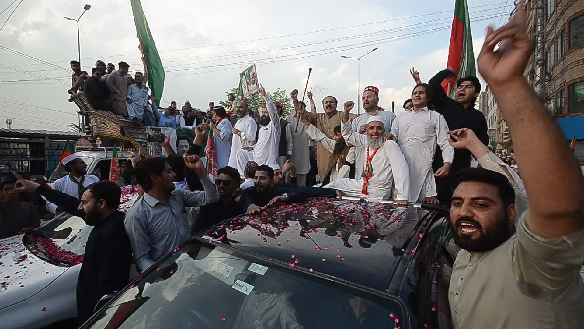 Supporters of PTI party rally to show solidarity with Chief Justice of Pakistan