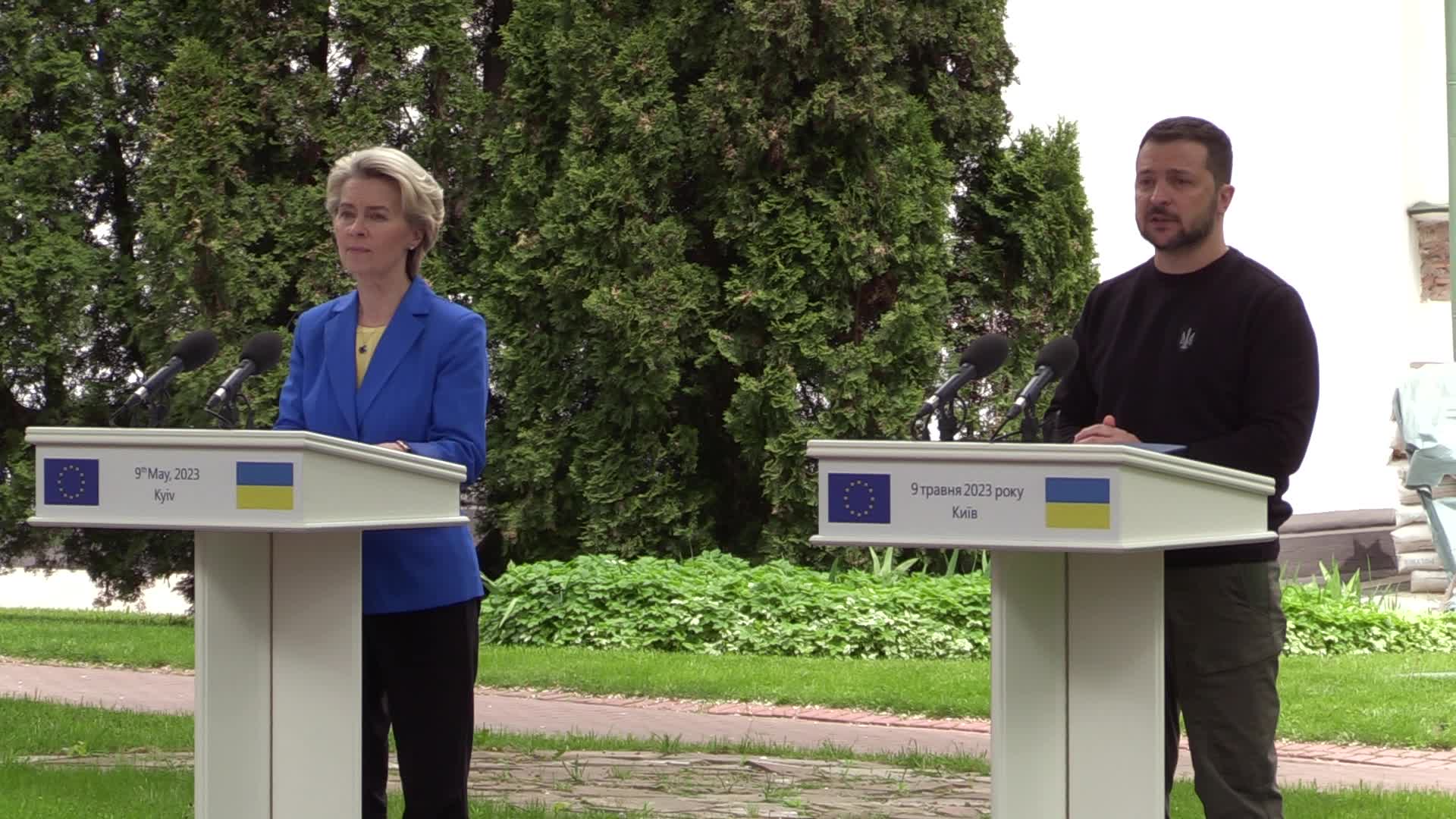 European Commission President Ursula von der Leyen visits Kyiv, amid Russian invasion of Ukraine.