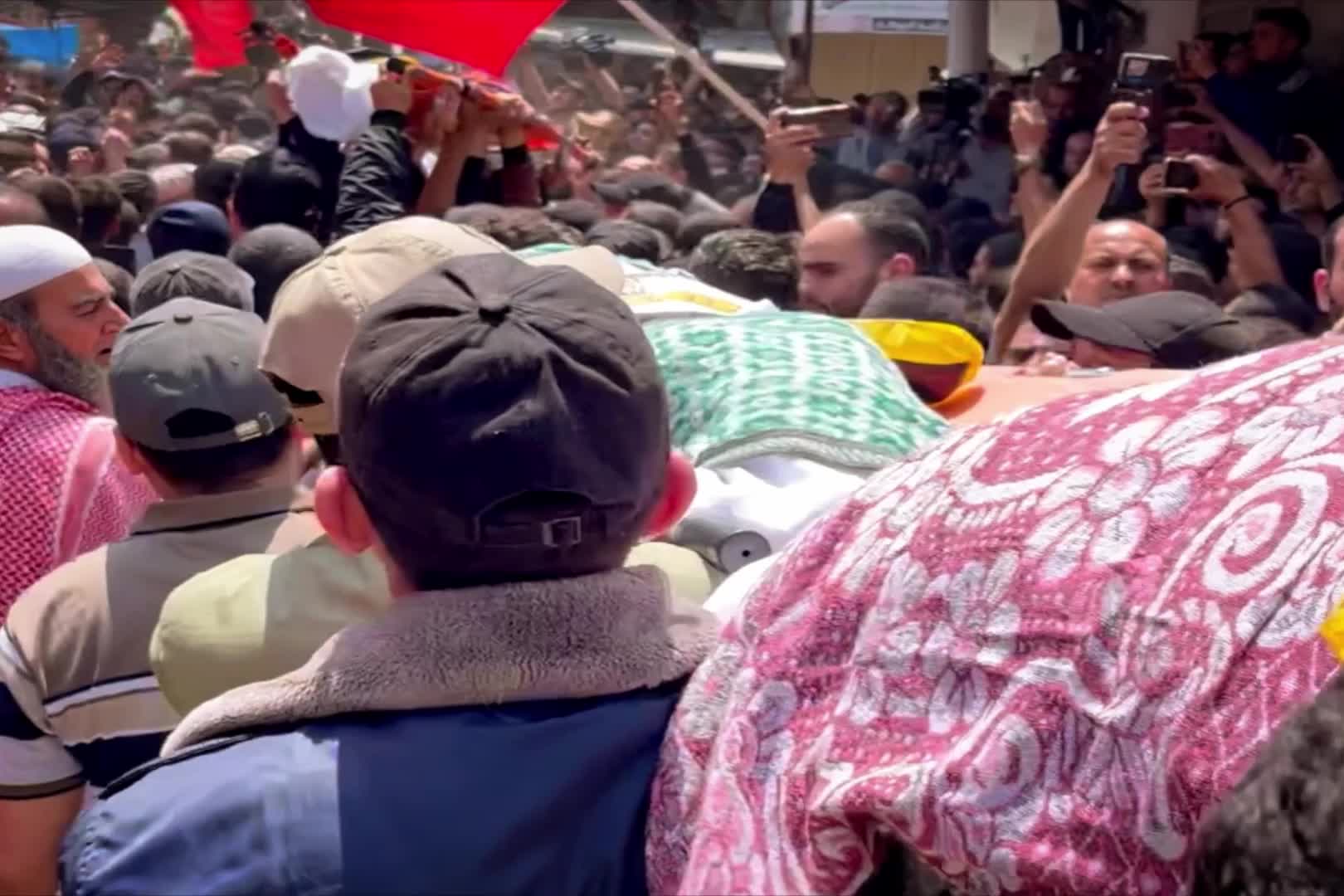 Funeral ceremony for 13 Palestinians killed in Israeli airstrikes over Gaza 