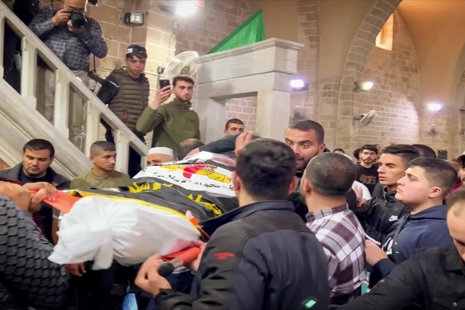 Funeral ceremony for 13 Palestinians killed in Israeli airstrikes over Gaza