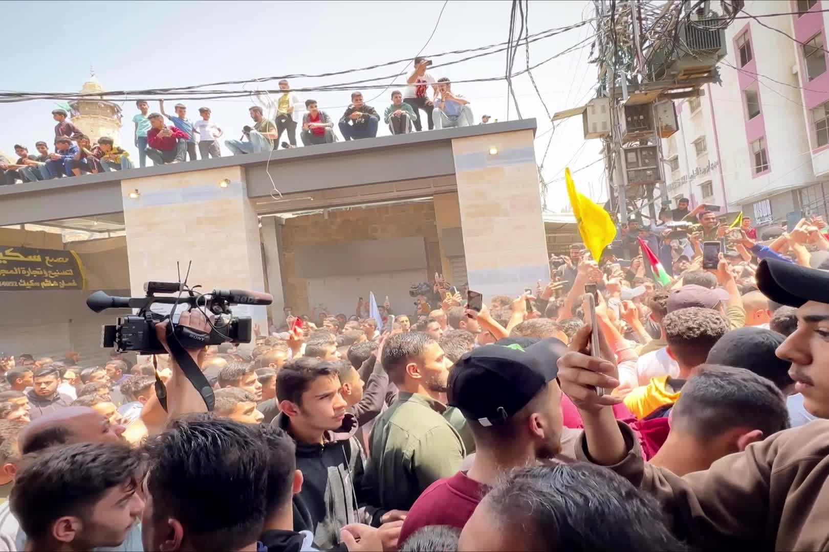 Funeral ceremony for 13 Palestinians killed in Israeli airstrikes over Gaza 