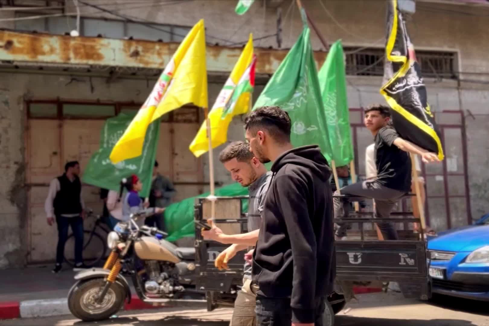Funeral ceremony for 13 Palestinians killed in Israeli airstrikes over Gaza 