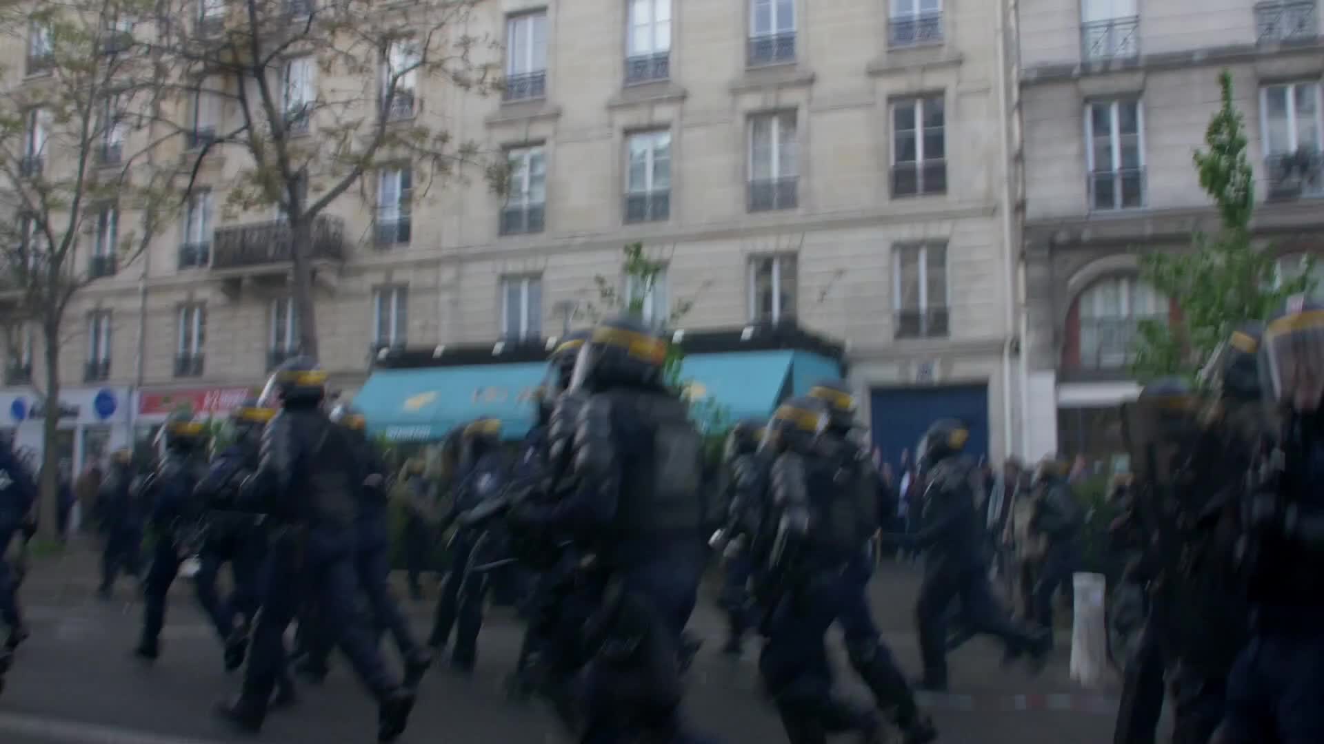 Clashes at the 1 May rally in Paris, France
