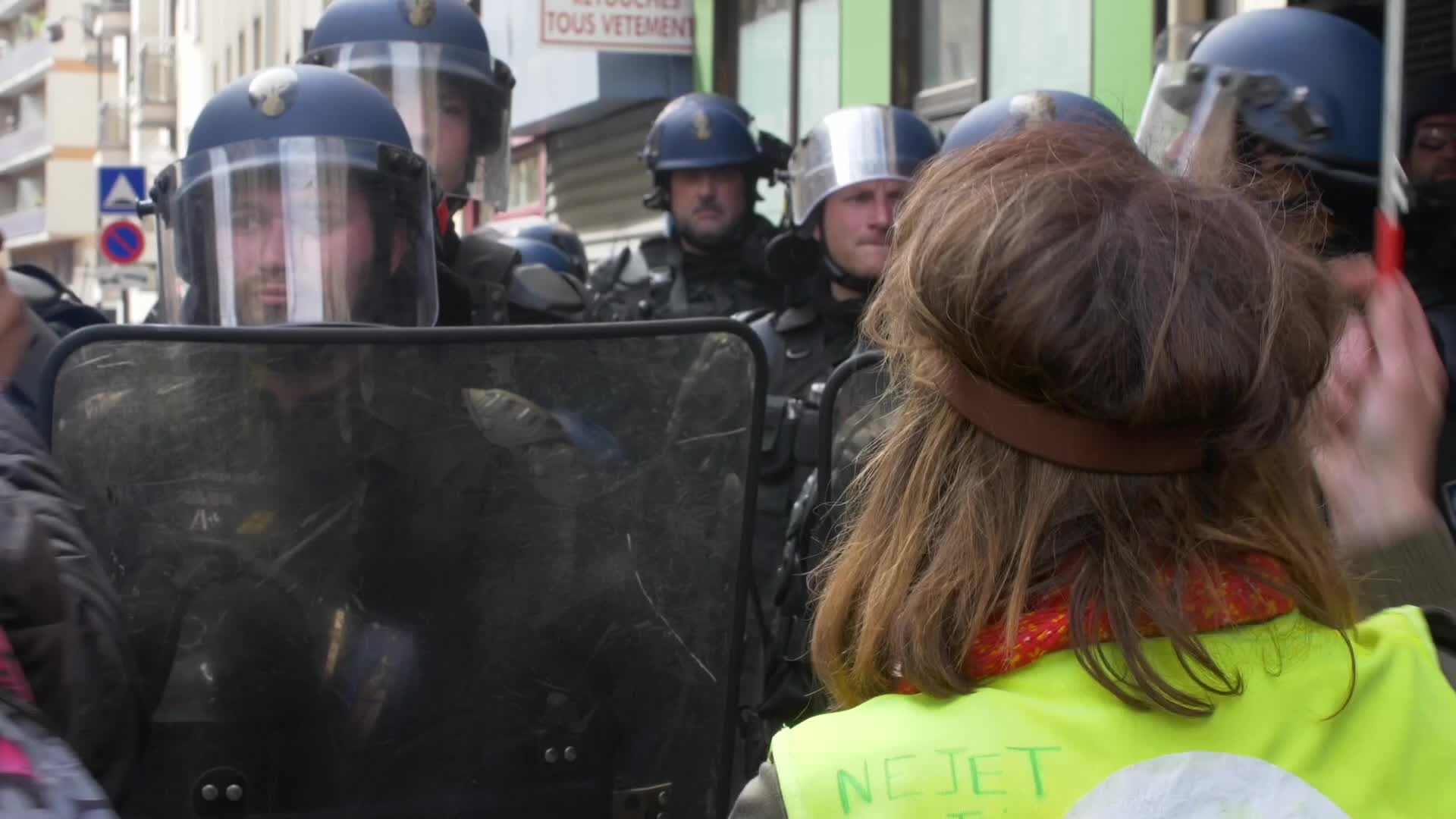 Clashes at the 1 May rally in Paris, France